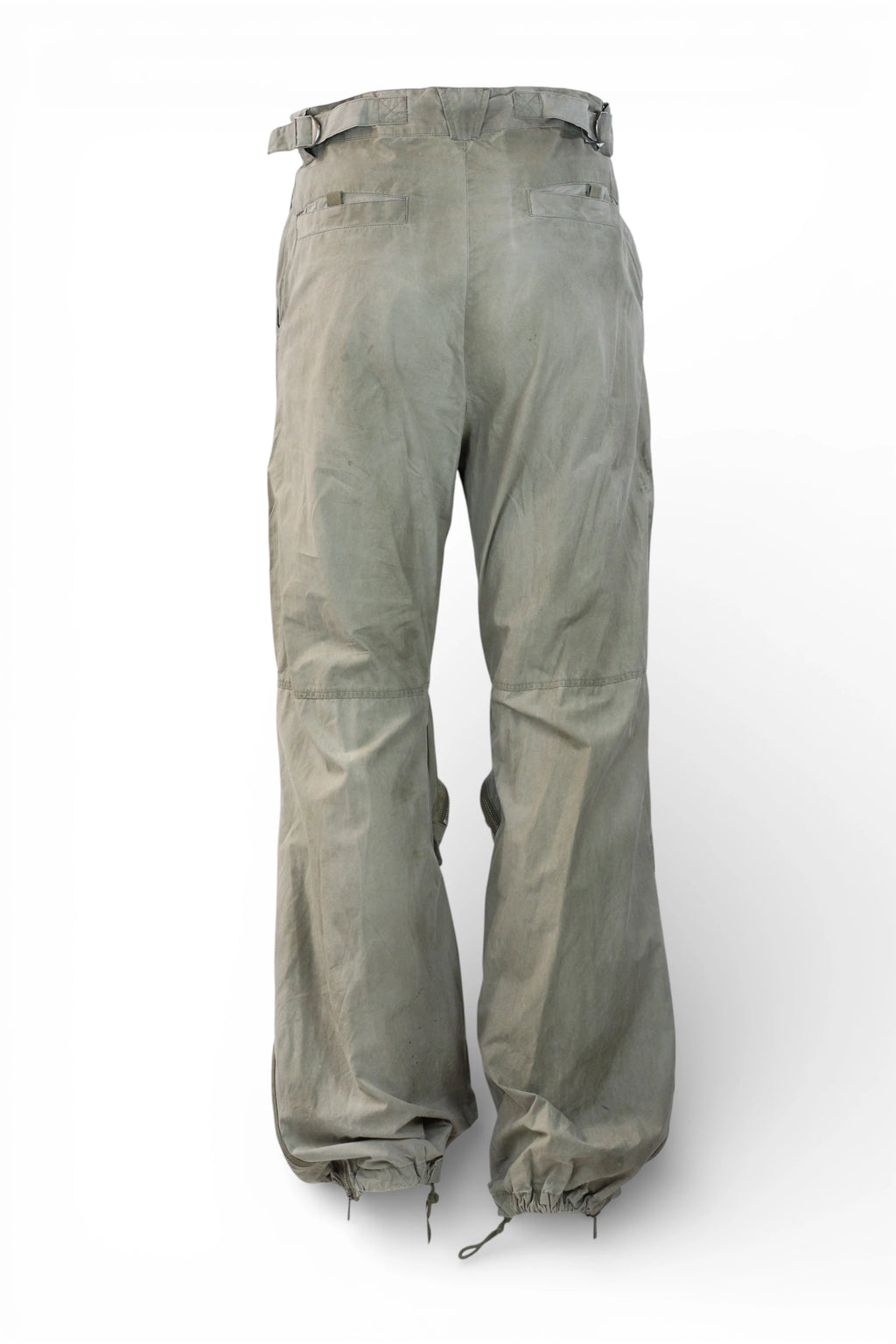 Beige Distressed Cargo Trousers