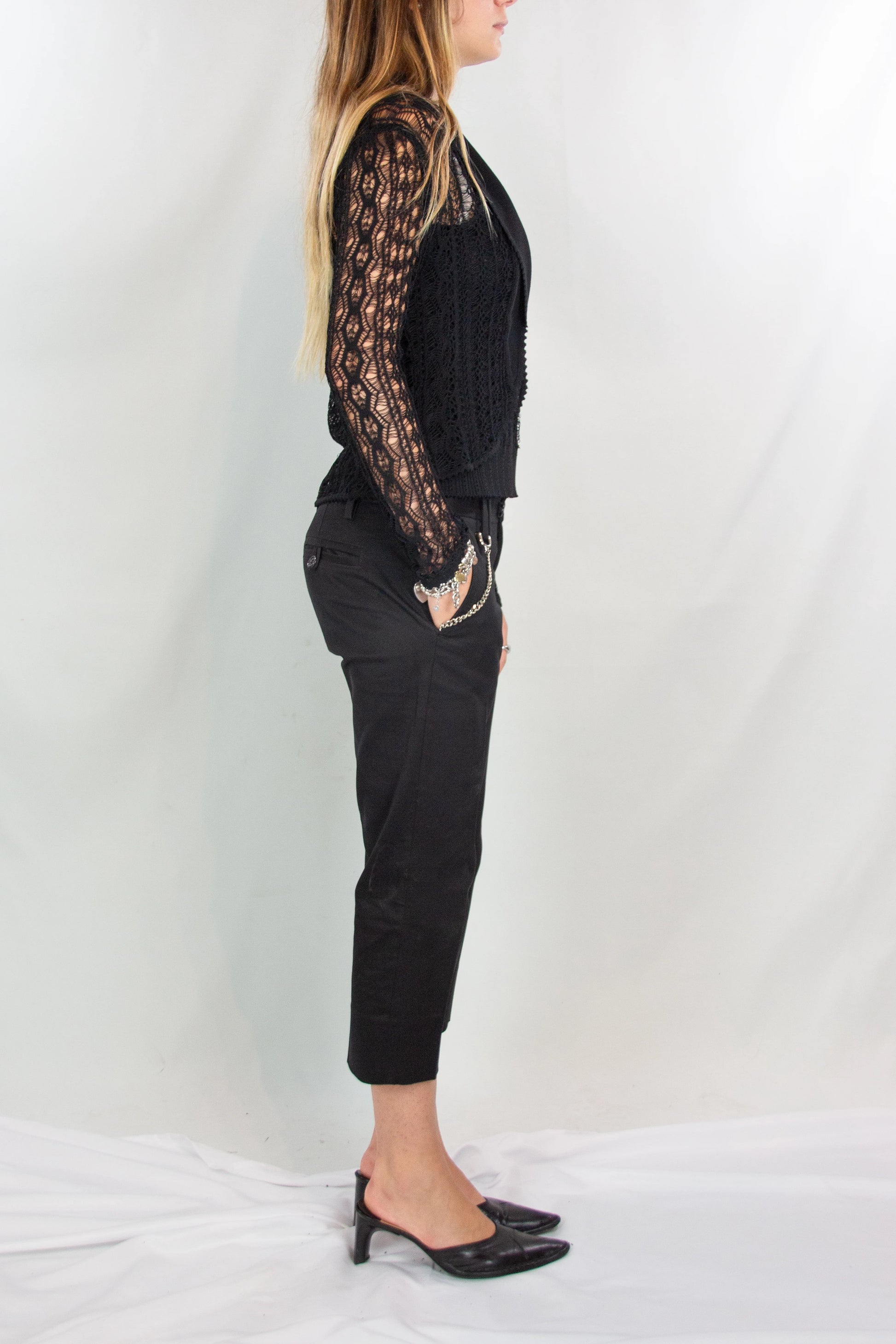 Black Crochet Twin-Set