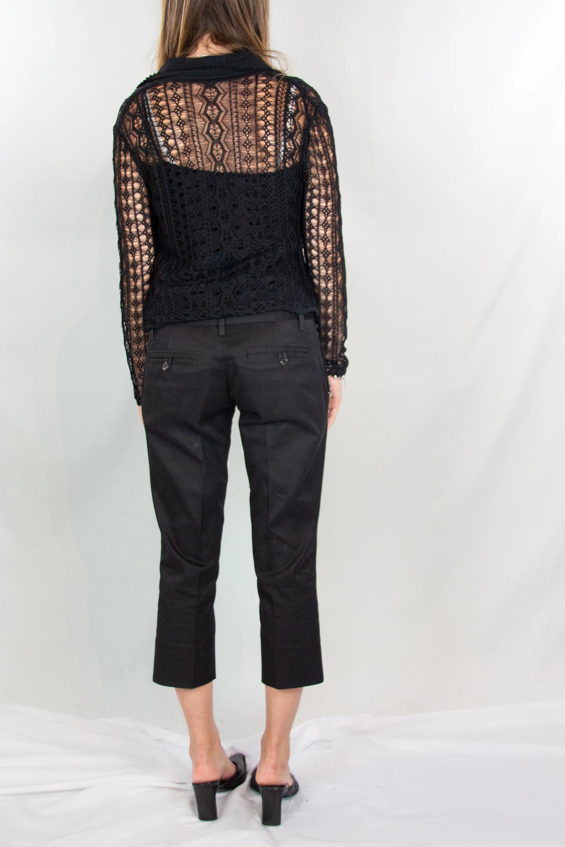 Black Crochet Twin-Set