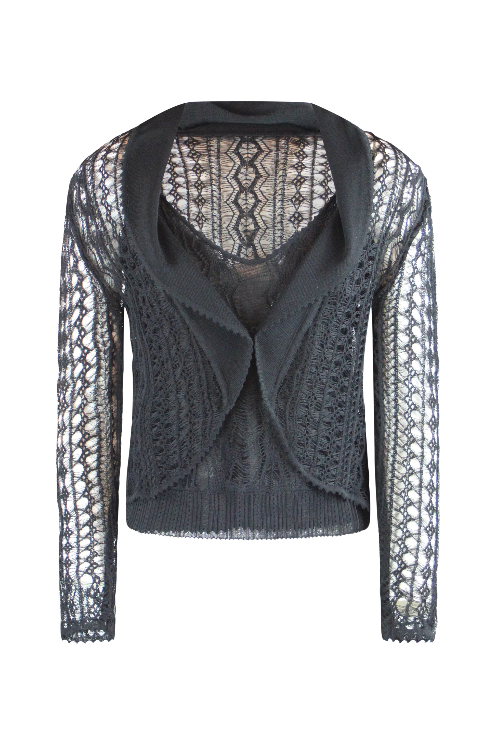 Black Crochet Twin-Set
