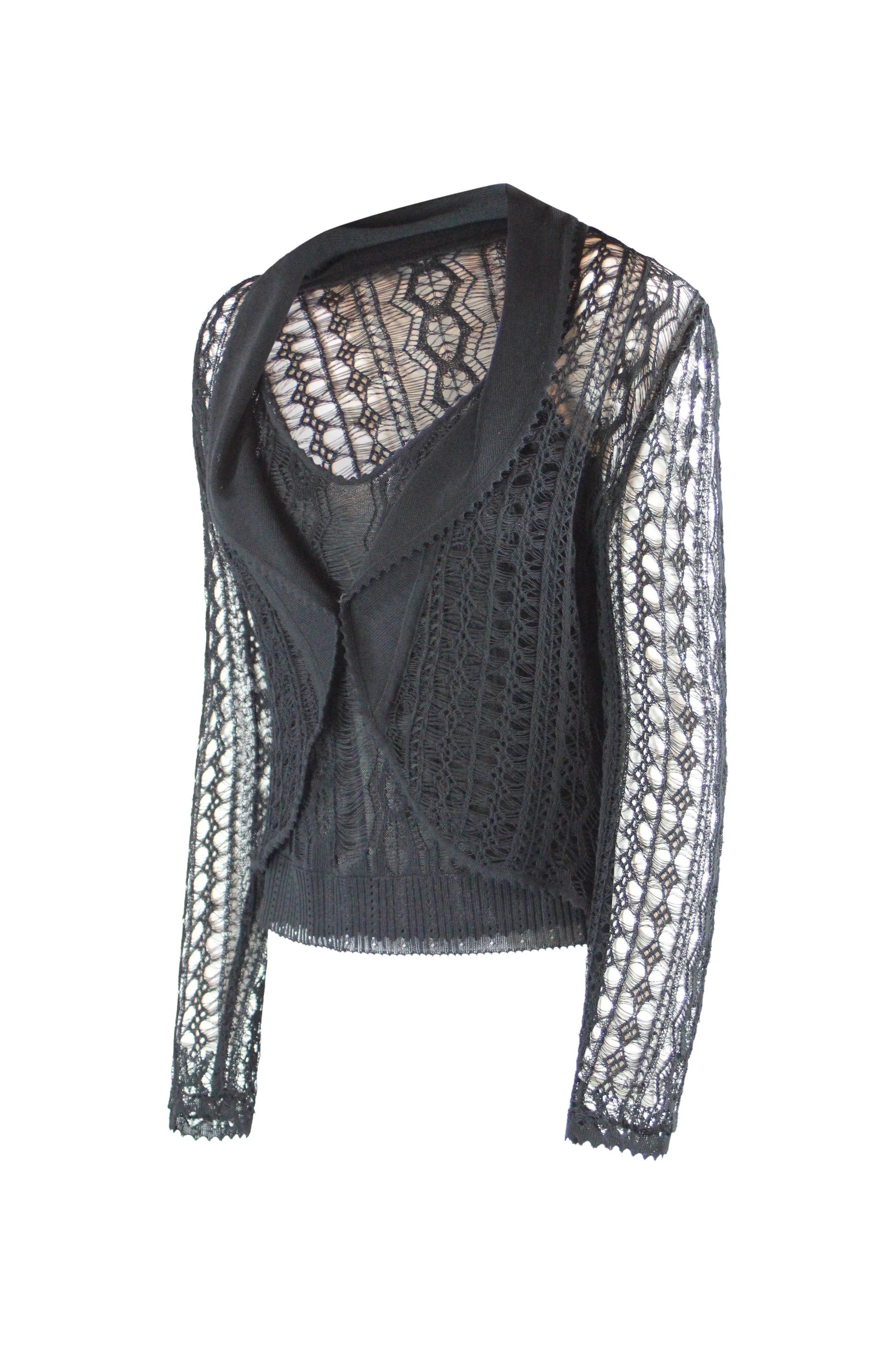 Black Crochet Twin-Set