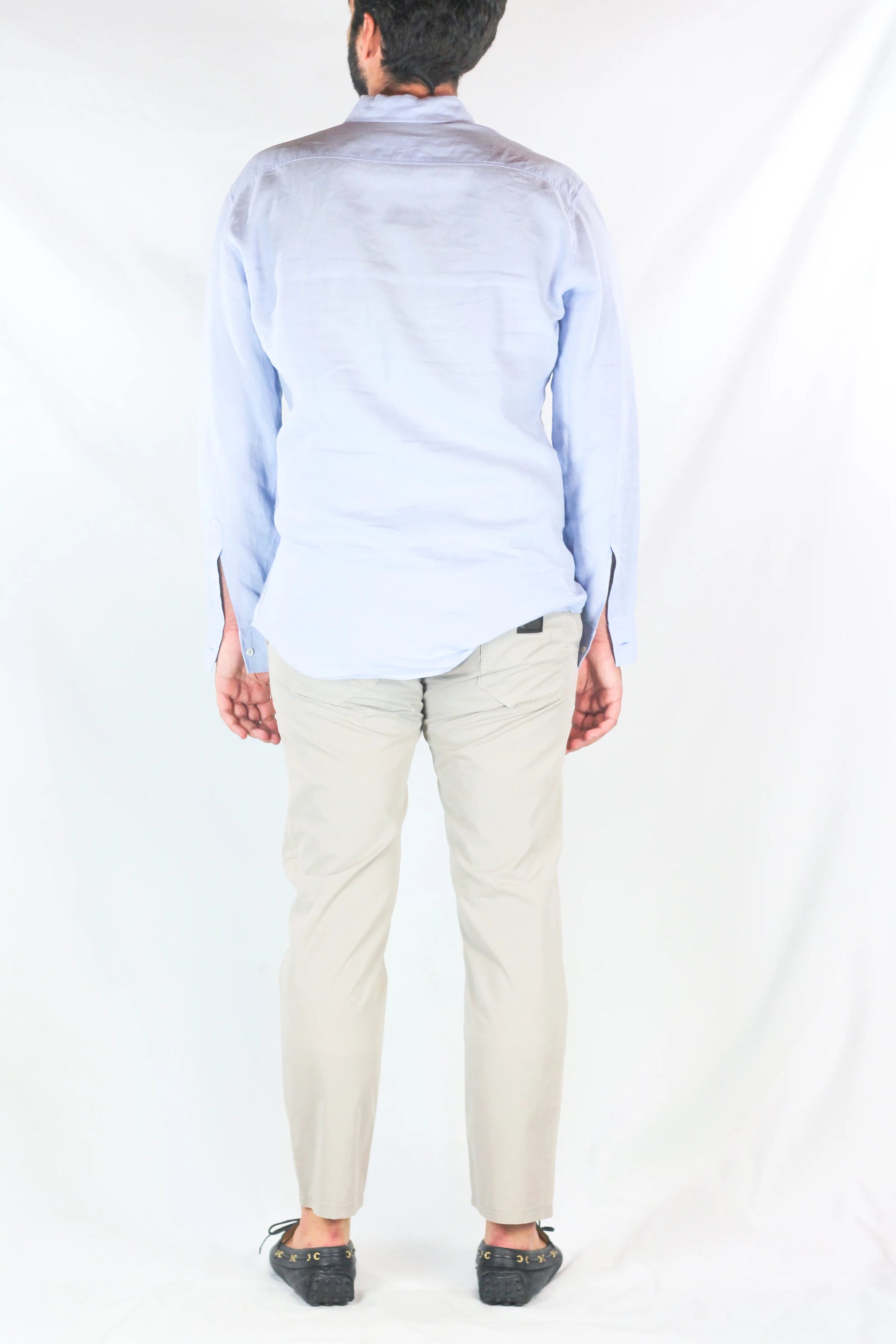 Cotton Chino Trousers in Stone Beige