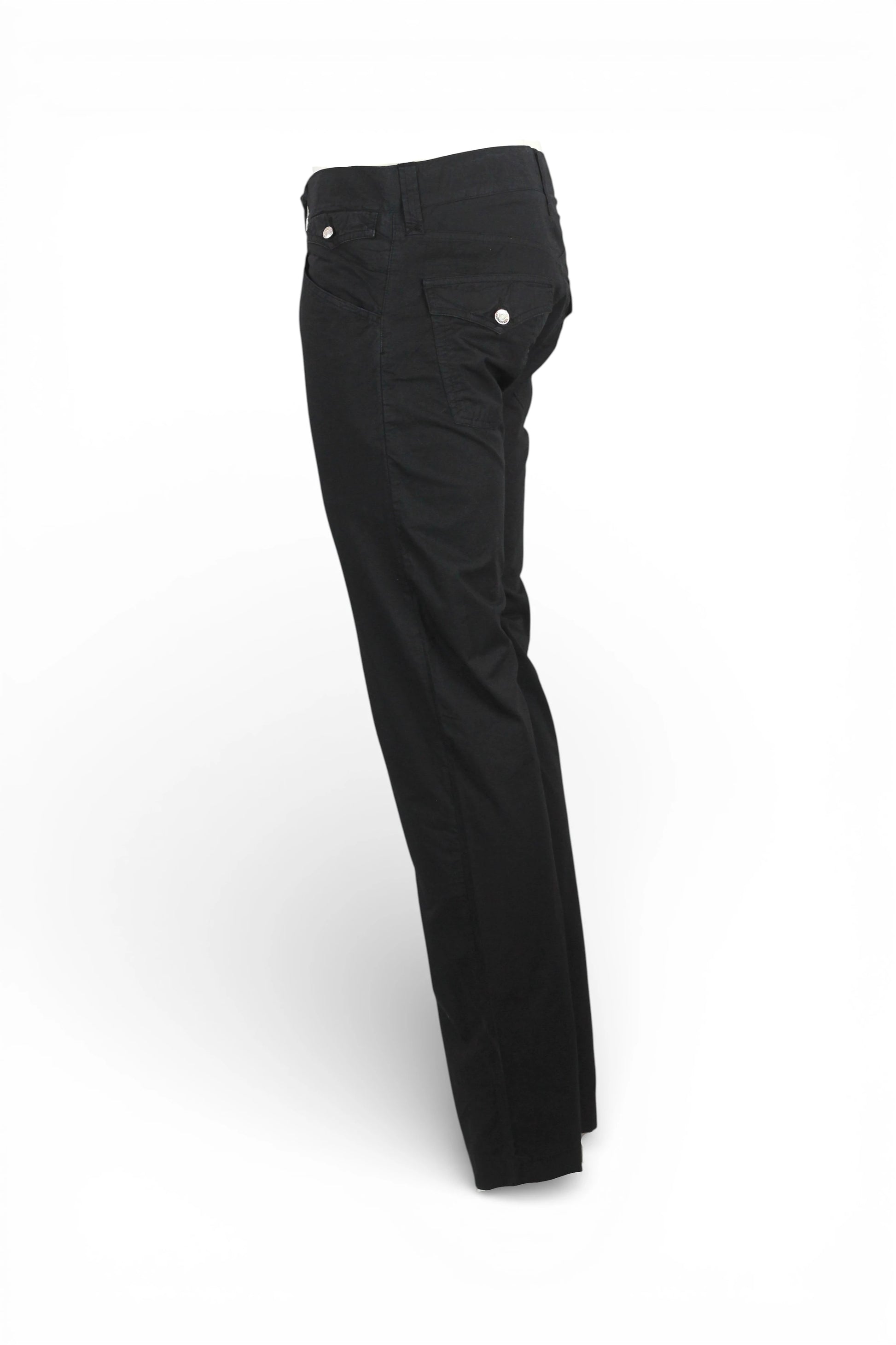 Black Chino Trousers with Back Logo Patch