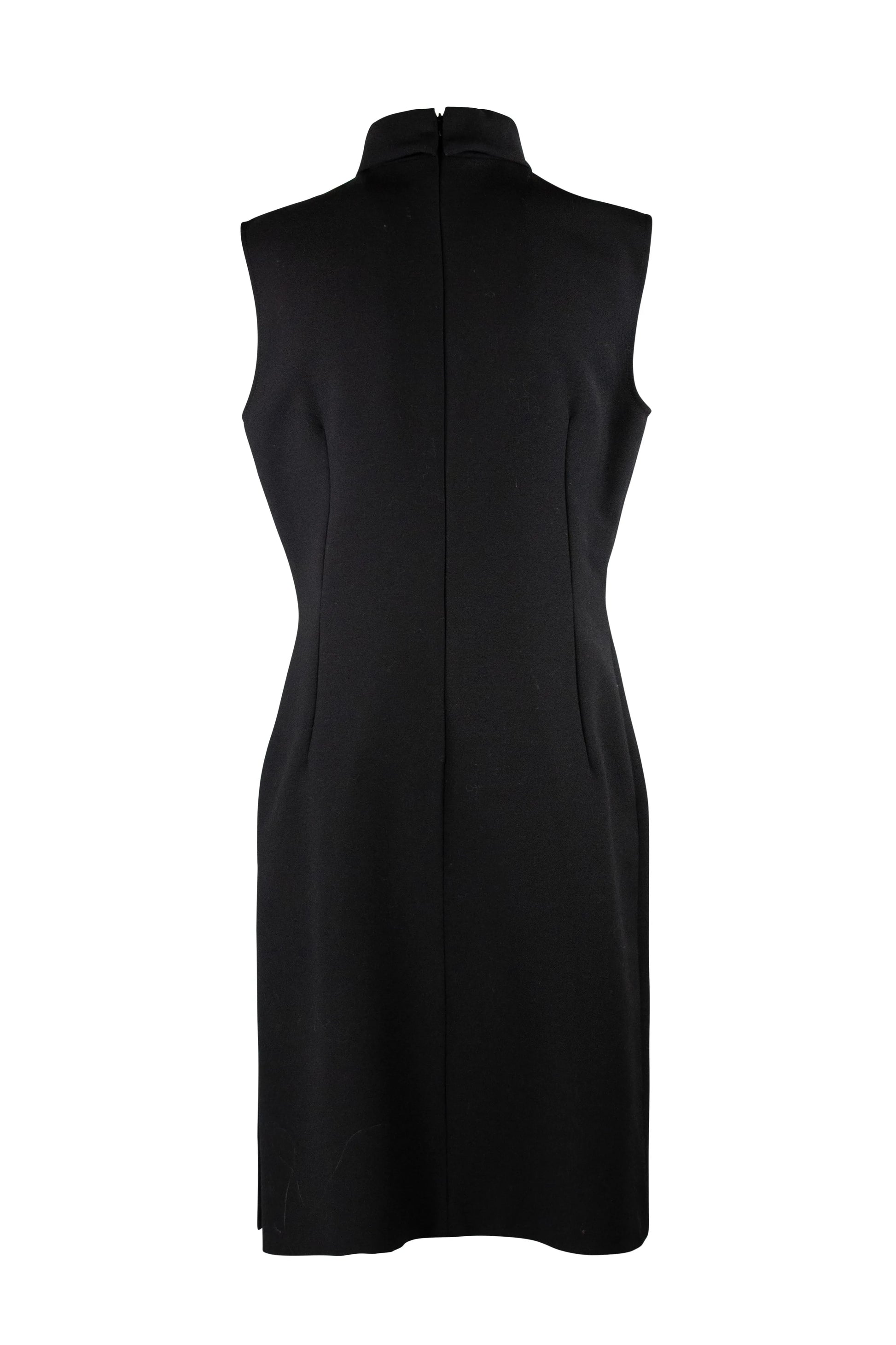Black Sheath Dress with Turtleneck and Side Slit