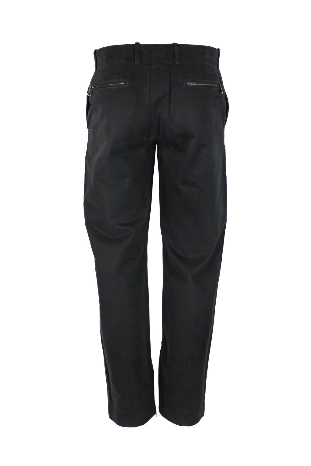 Wide-Leg Black Moleskin Trousers