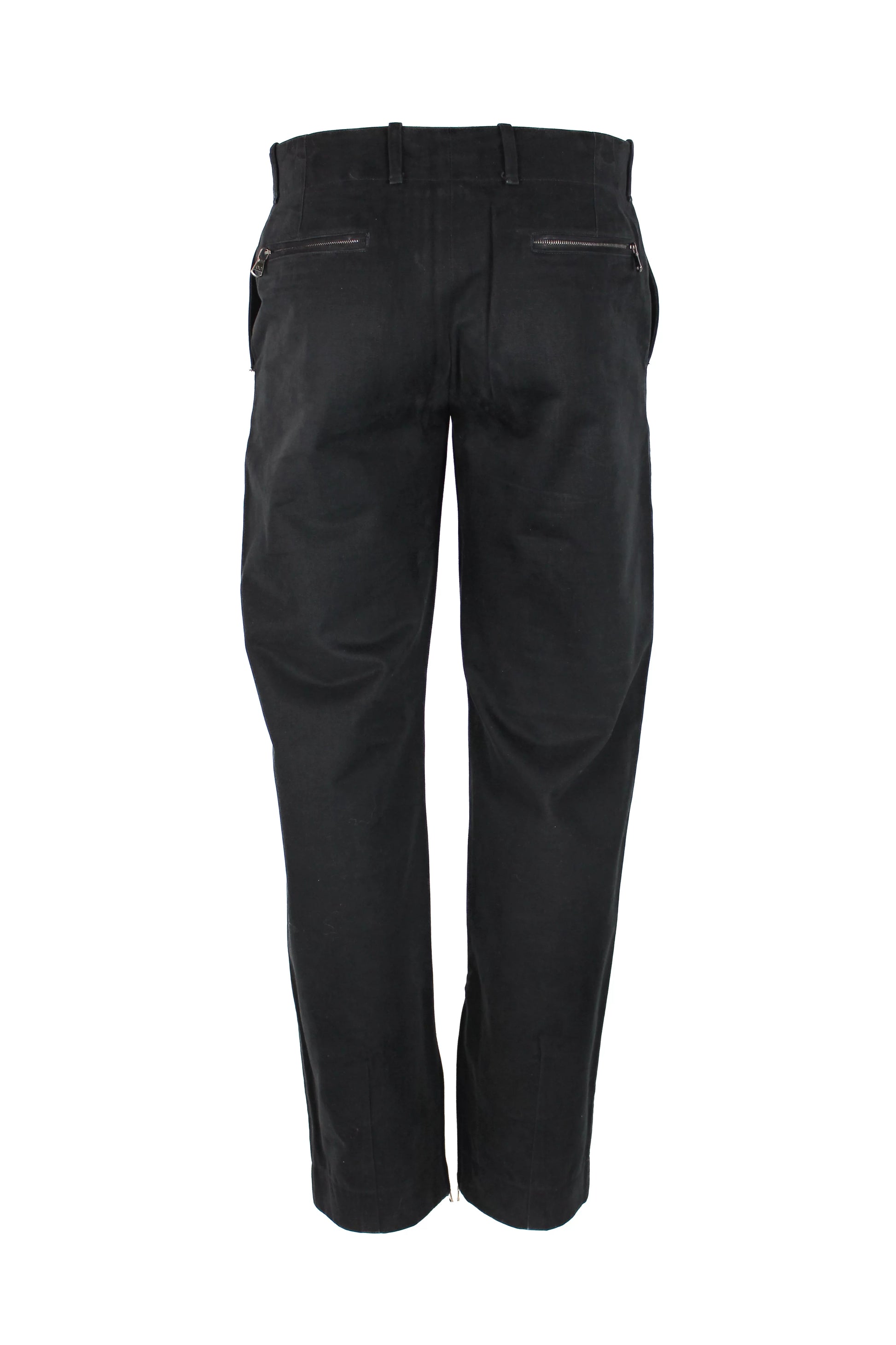 Wide-Leg Black Moleskin Trousers