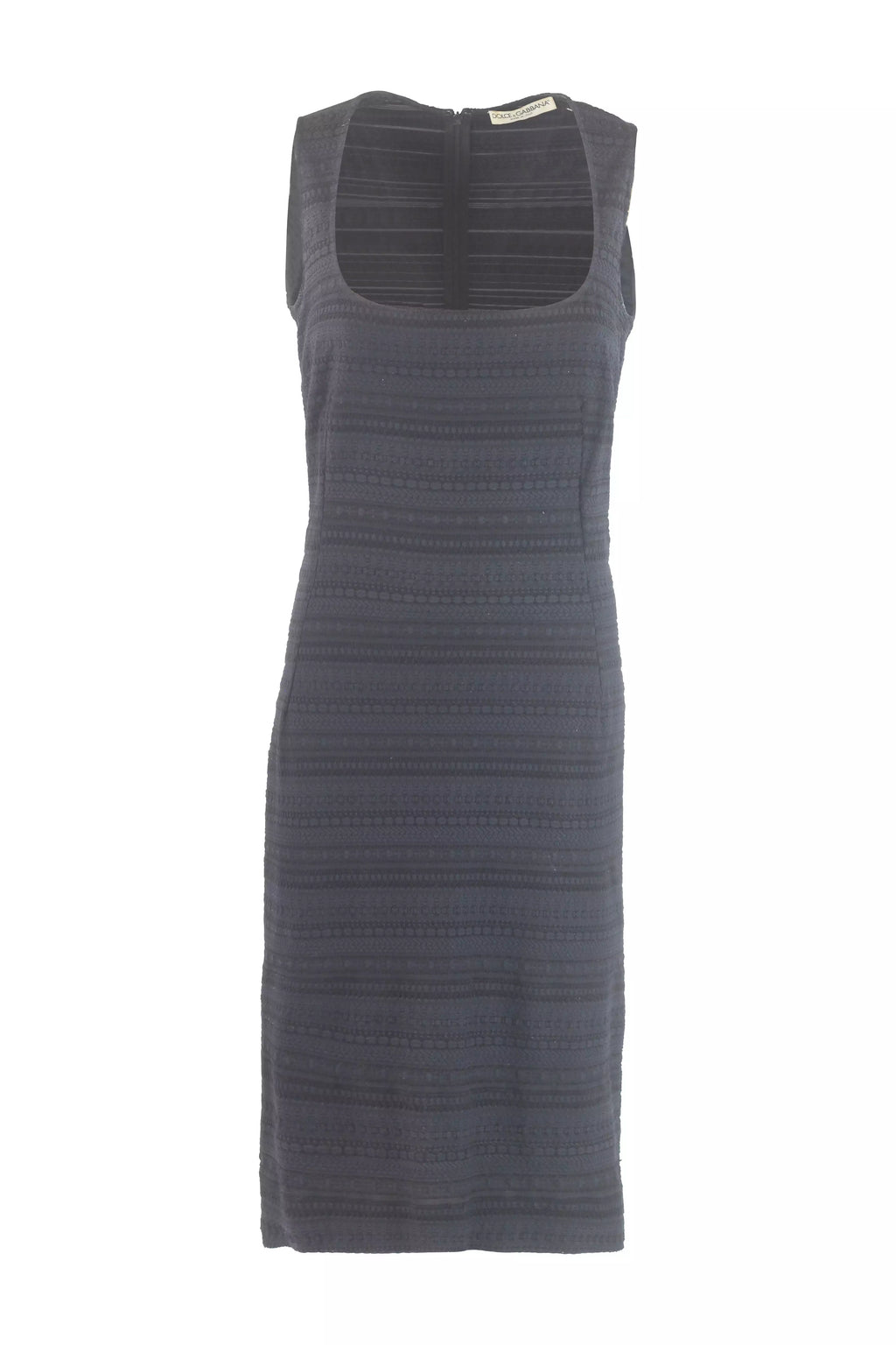 Navy Blue Textured Bodycon Midi Dress