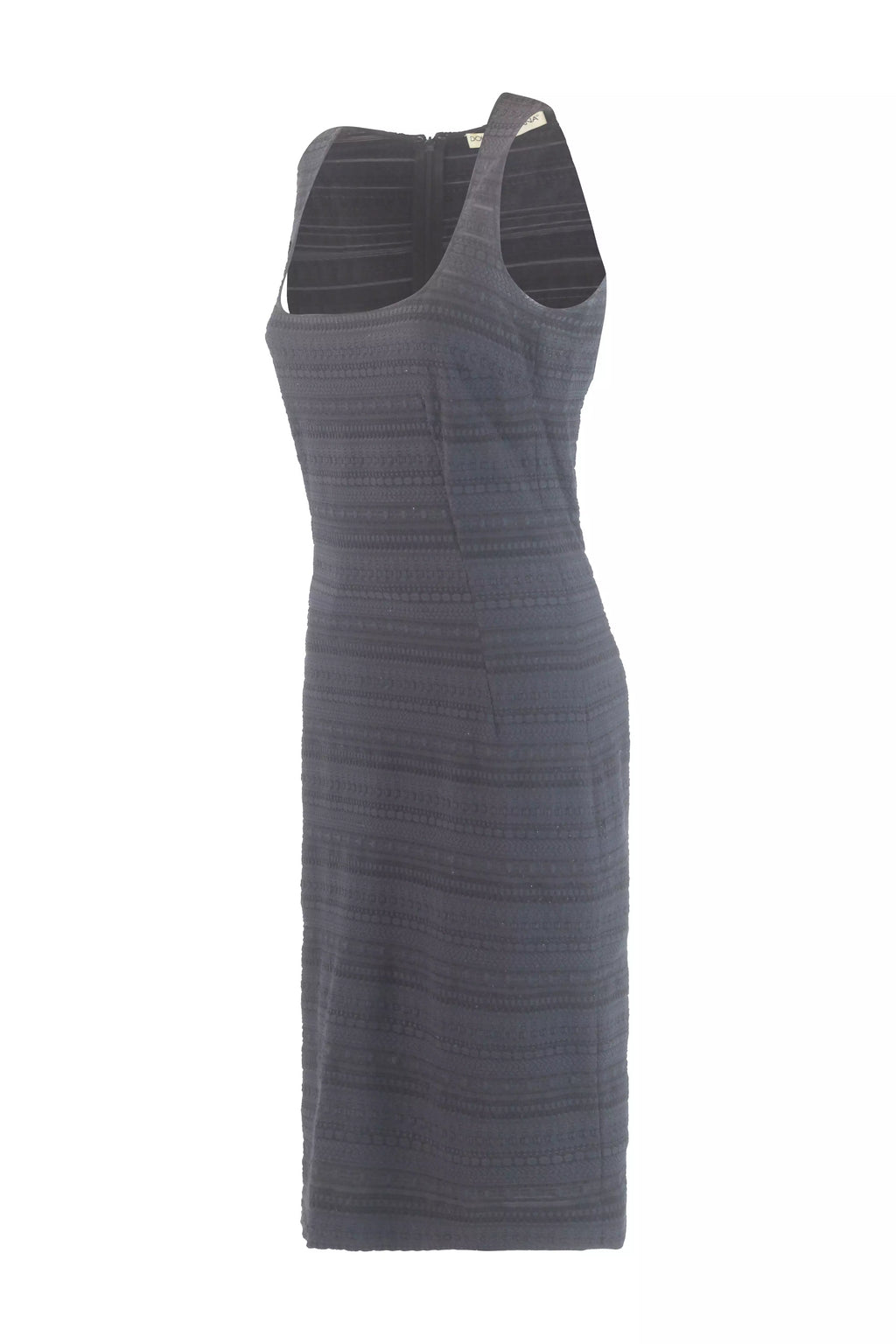 Navy Blue Textured Bodycon Midi Dress