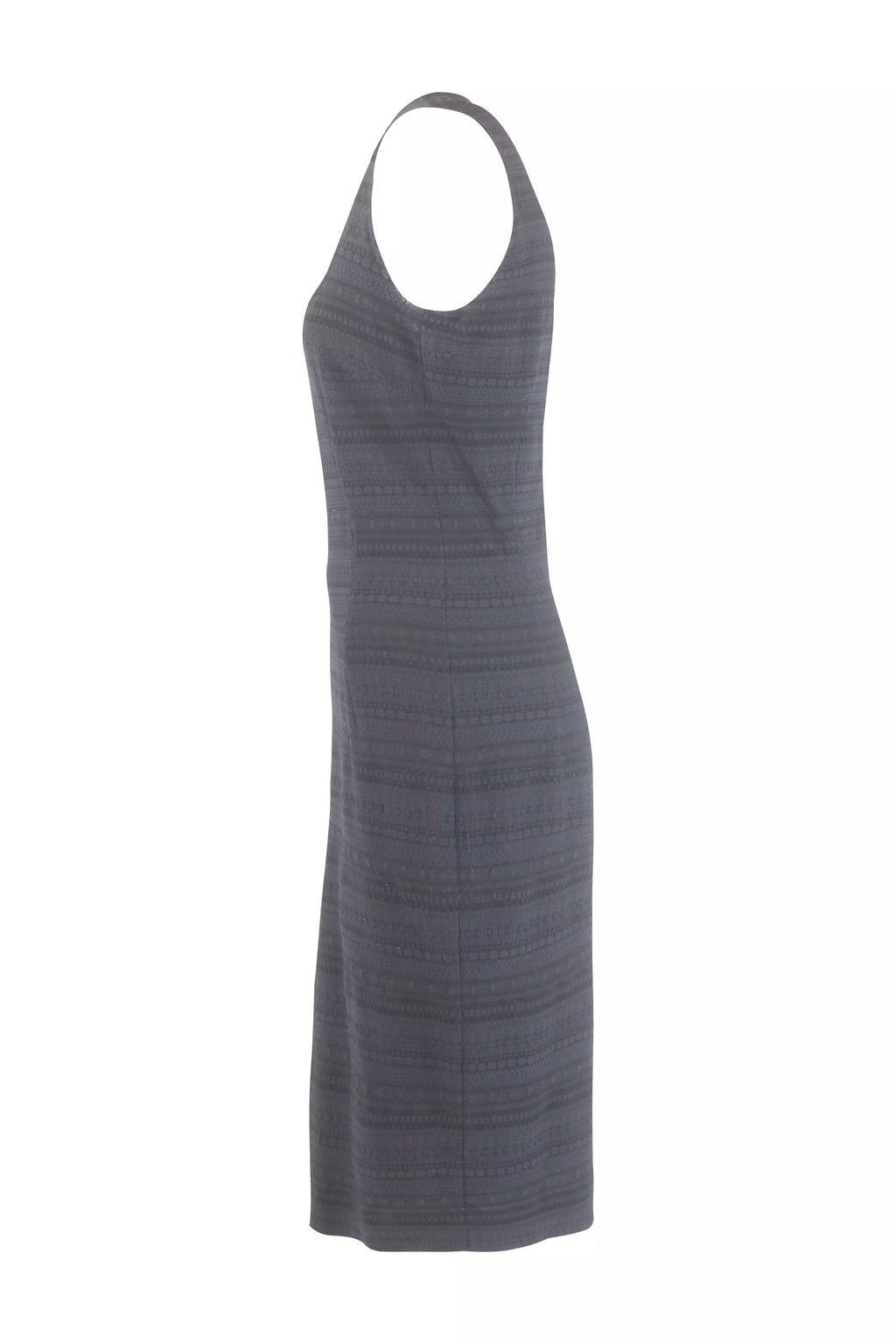 Navy Blue Textured Bodycon Midi Dress