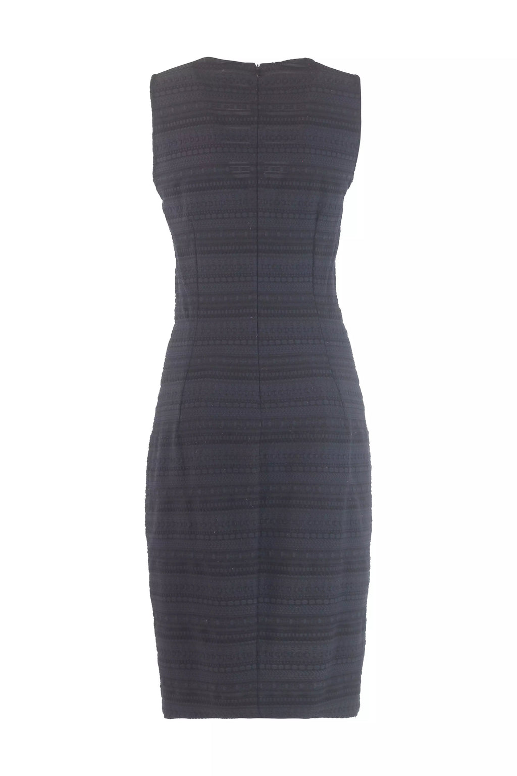 Navy Blue Textured Bodycon Midi Dress