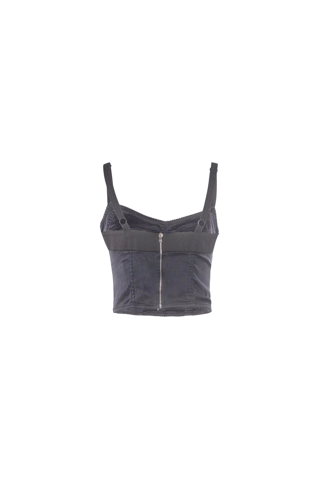 Black Satin Bustier Corset Crop Top