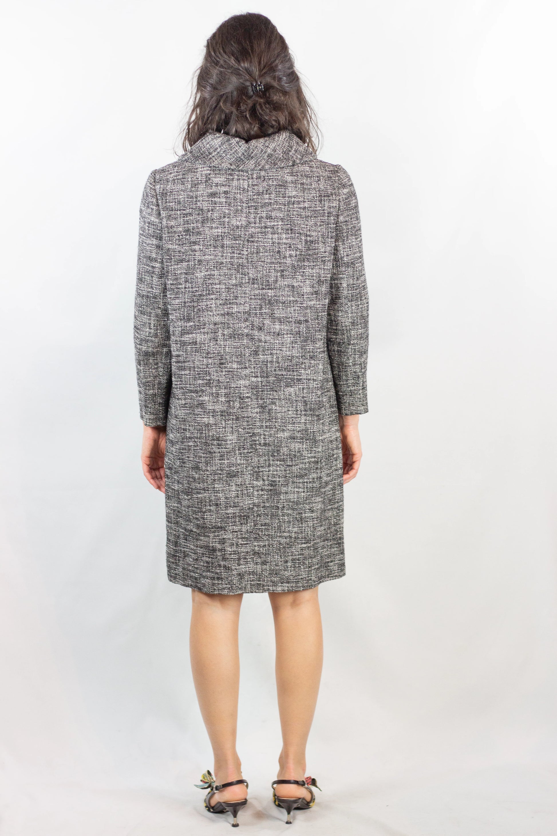 Grey Coat with Rounded Collar