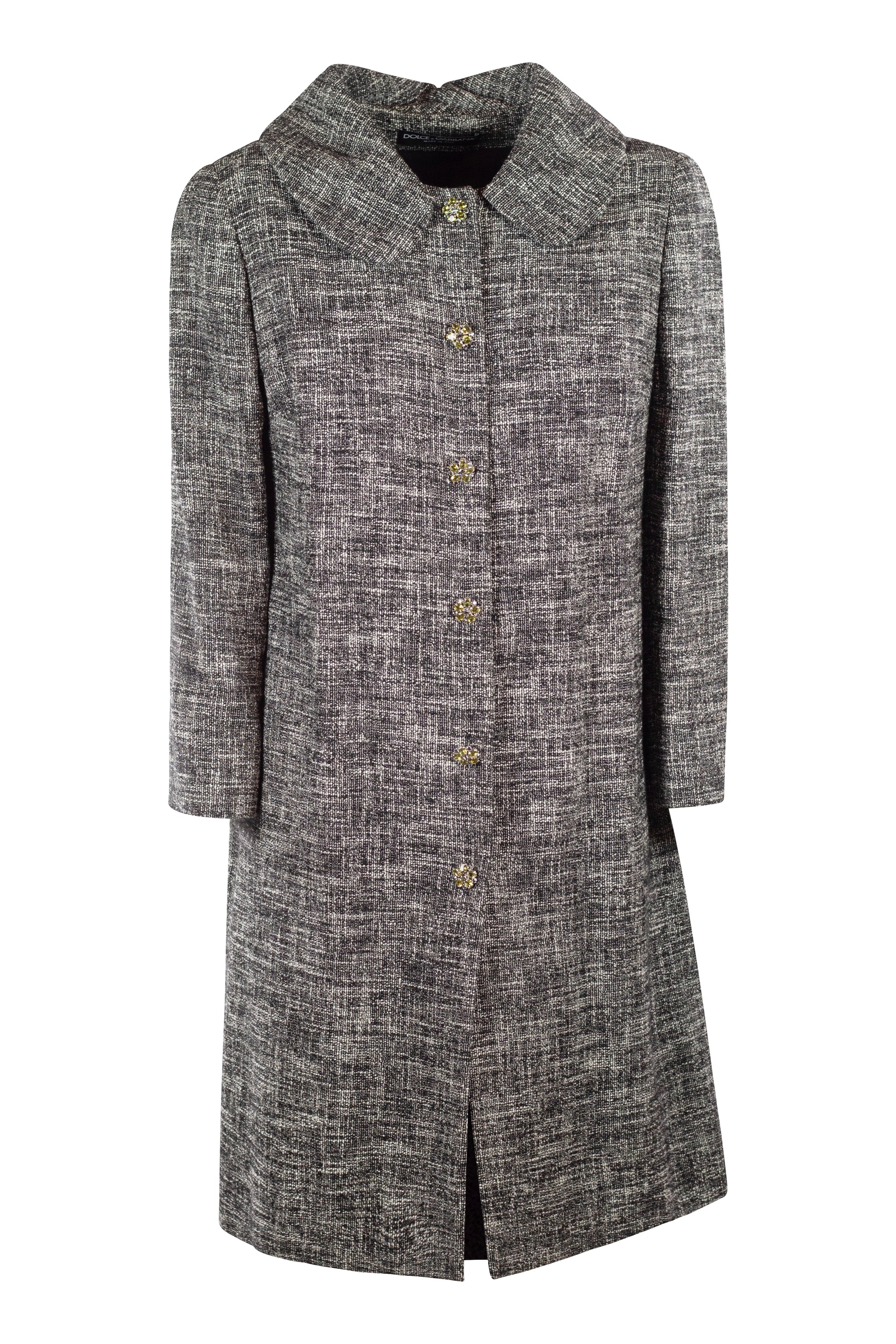 Grey Coat with Rounded Collar