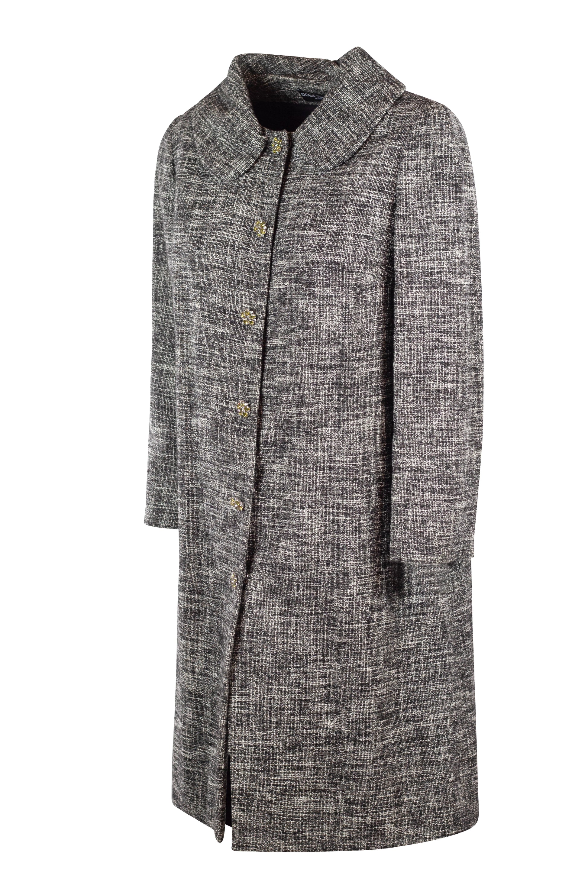 Grey Coat with Rounded Collar