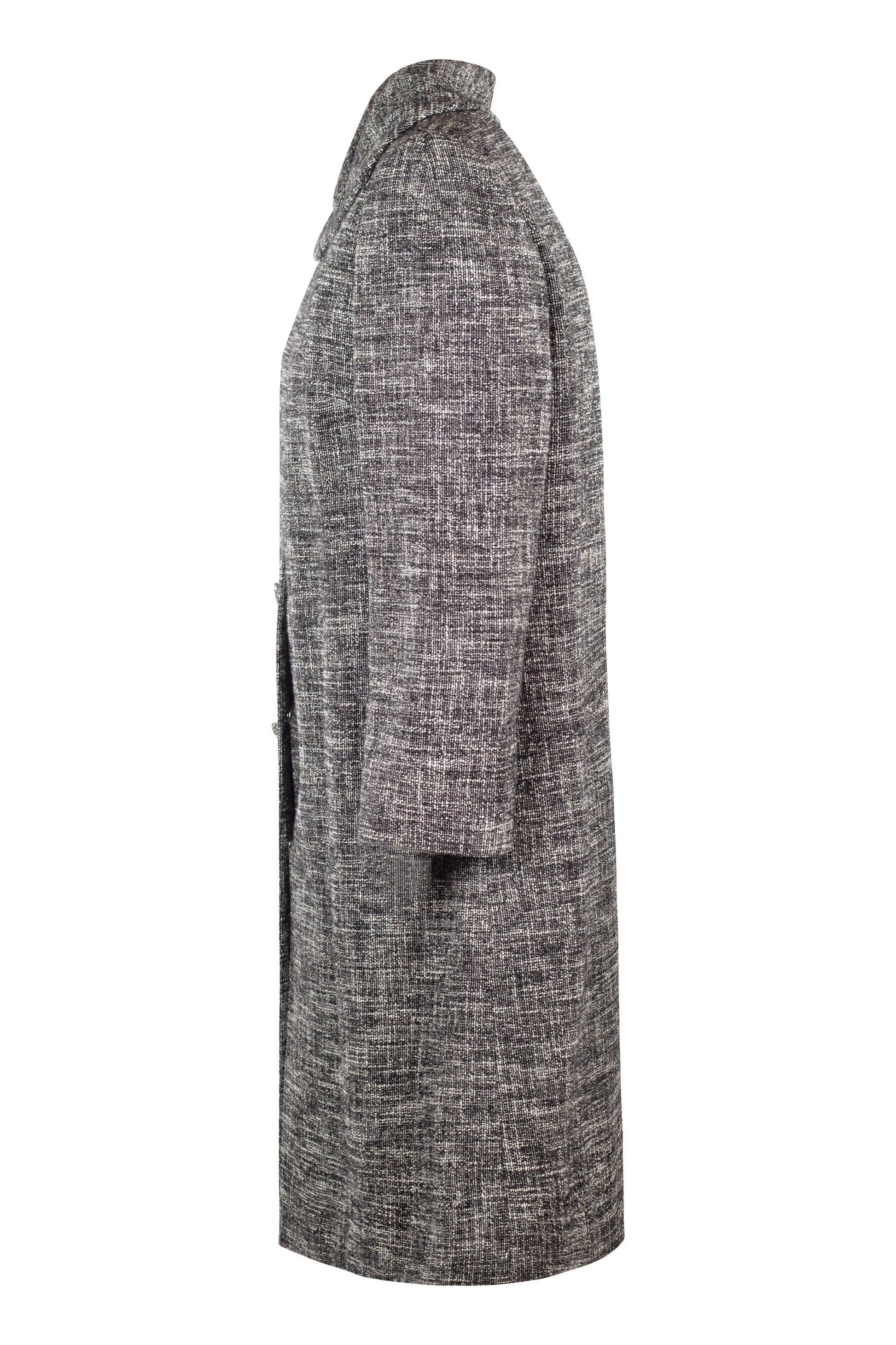 Grey Coat with Rounded Collar