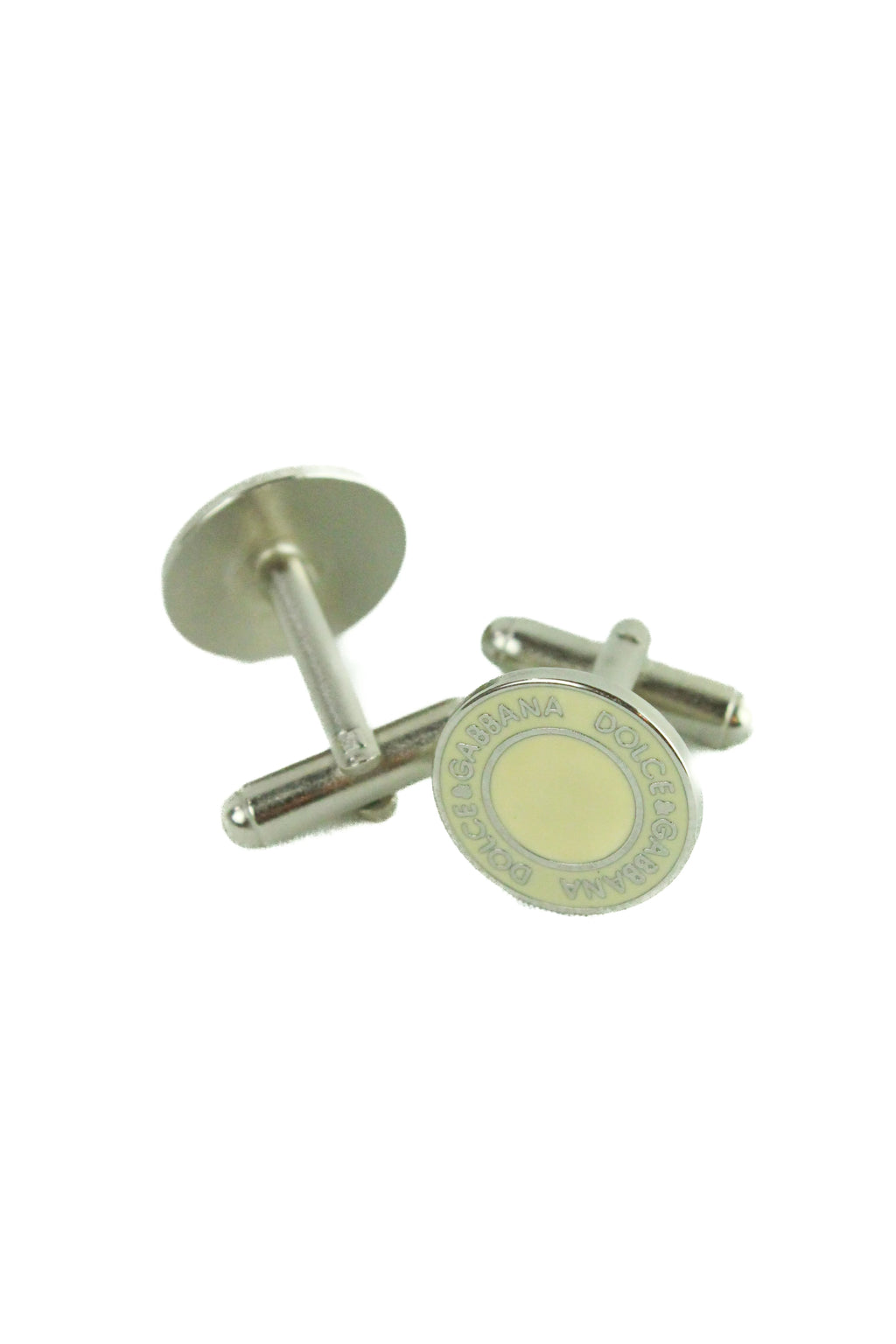 Silver enameled cufflinks