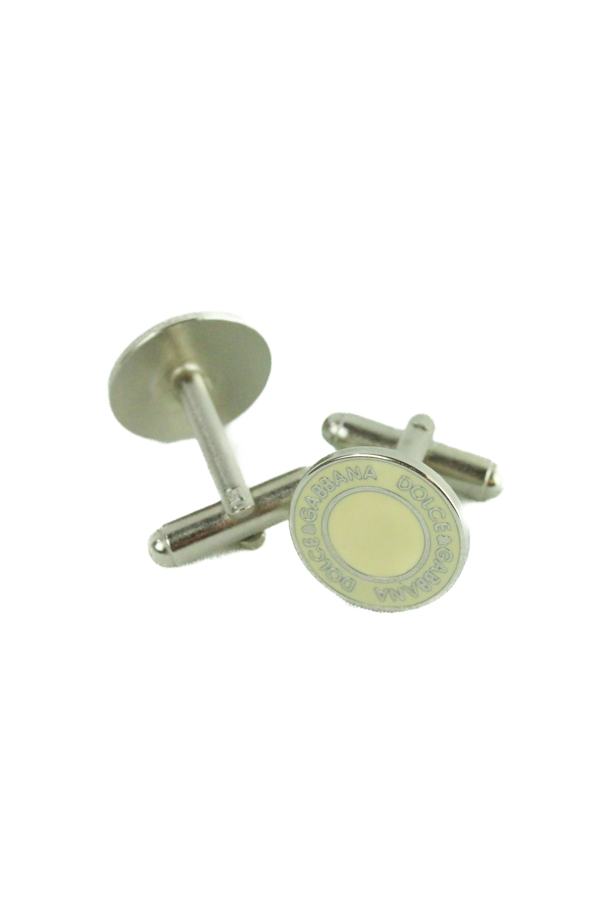 Silver enameled cufflinks
