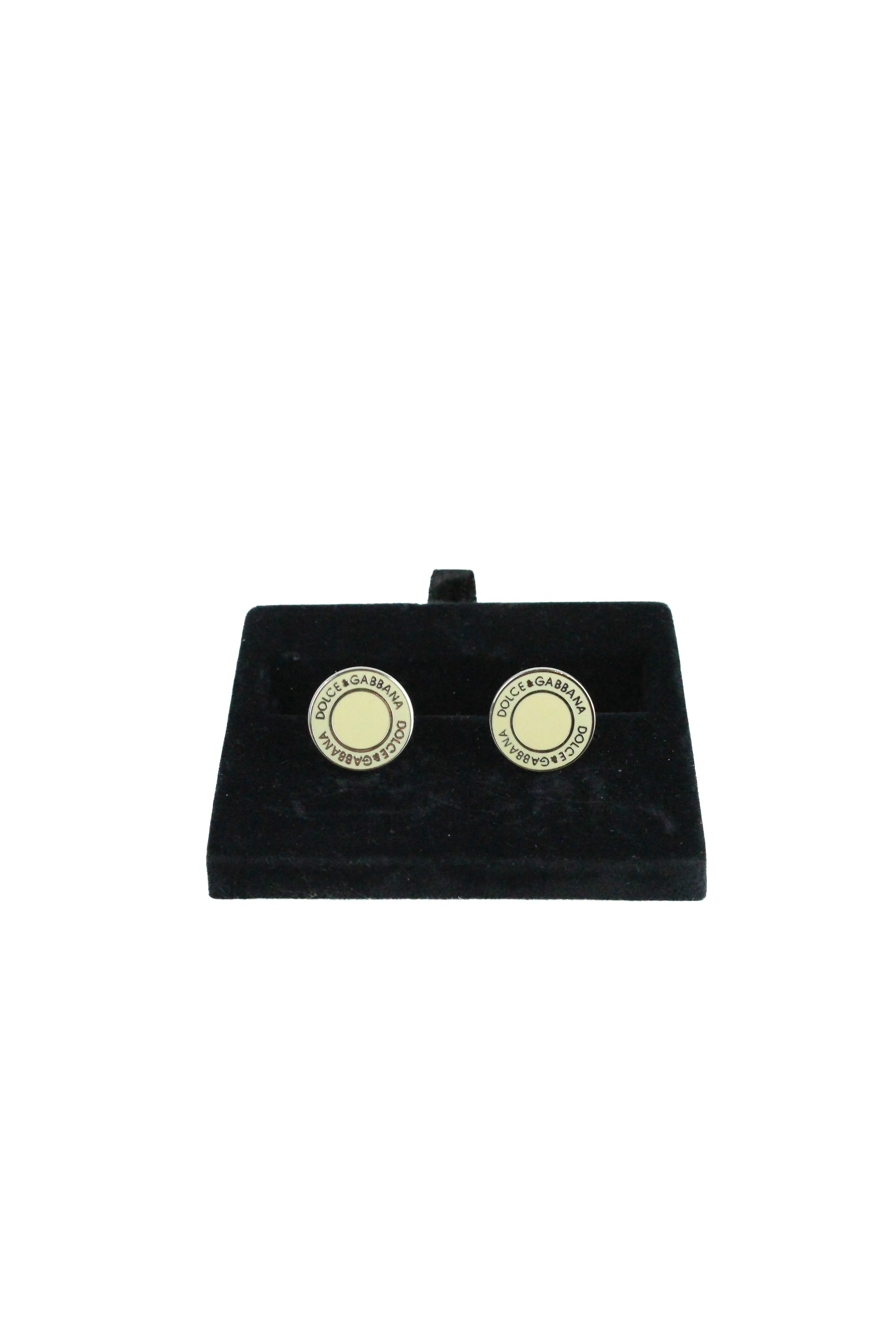 Silver enameled cufflinks