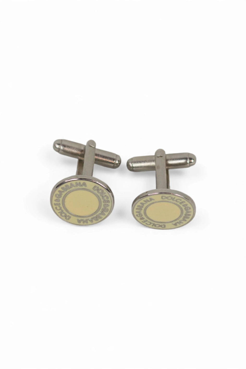 Silver enameled cufflinks