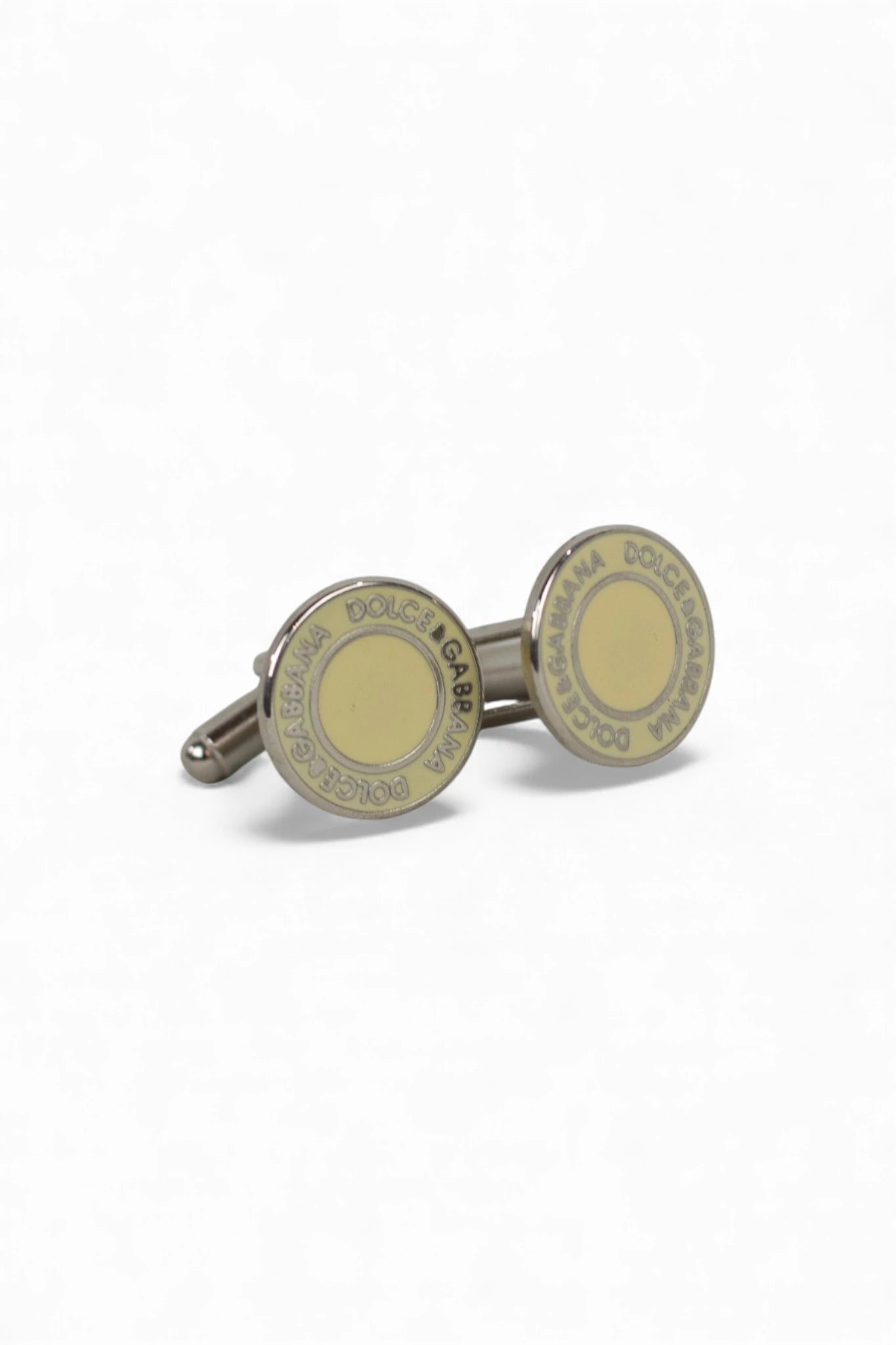 Silver enameled cufflinks