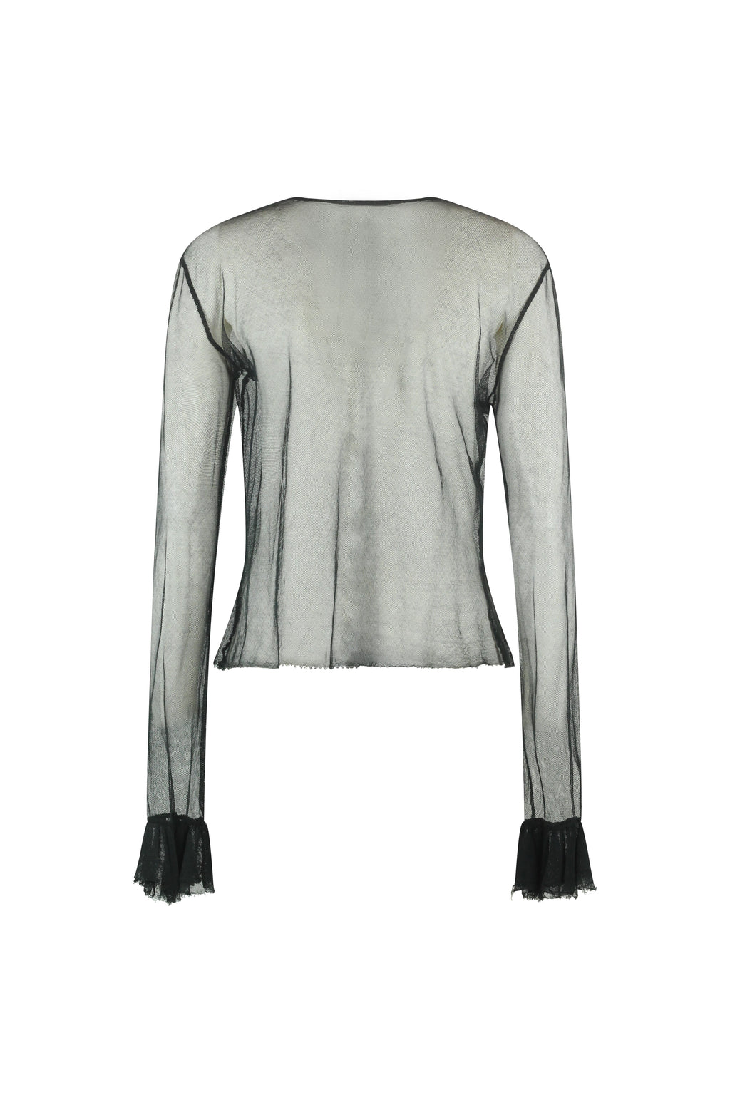 Black Tulle Top with Rhinestone Embellishments SS2001