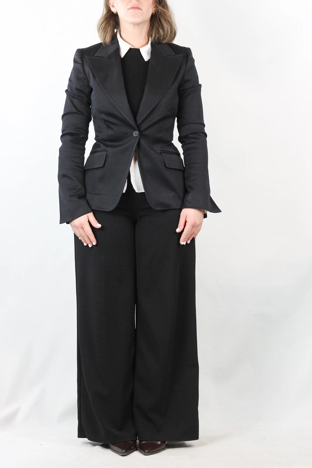 Stretch Cotton Straight-Fit Blazer