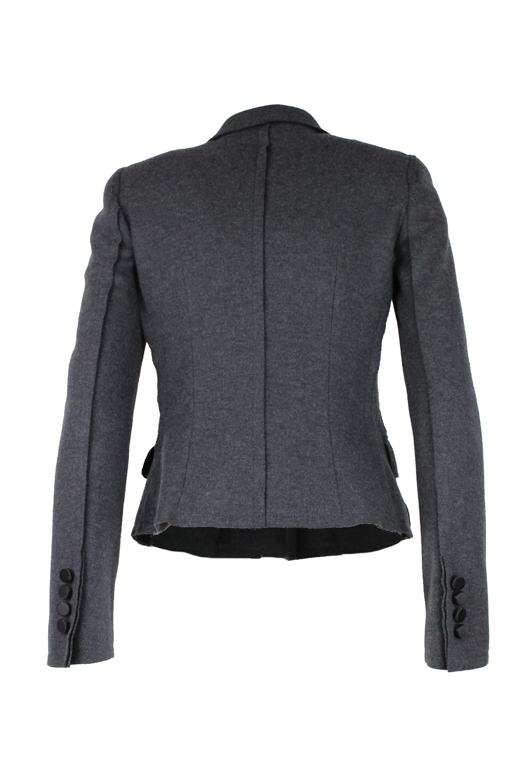 Grey Wool Fitted Blazer