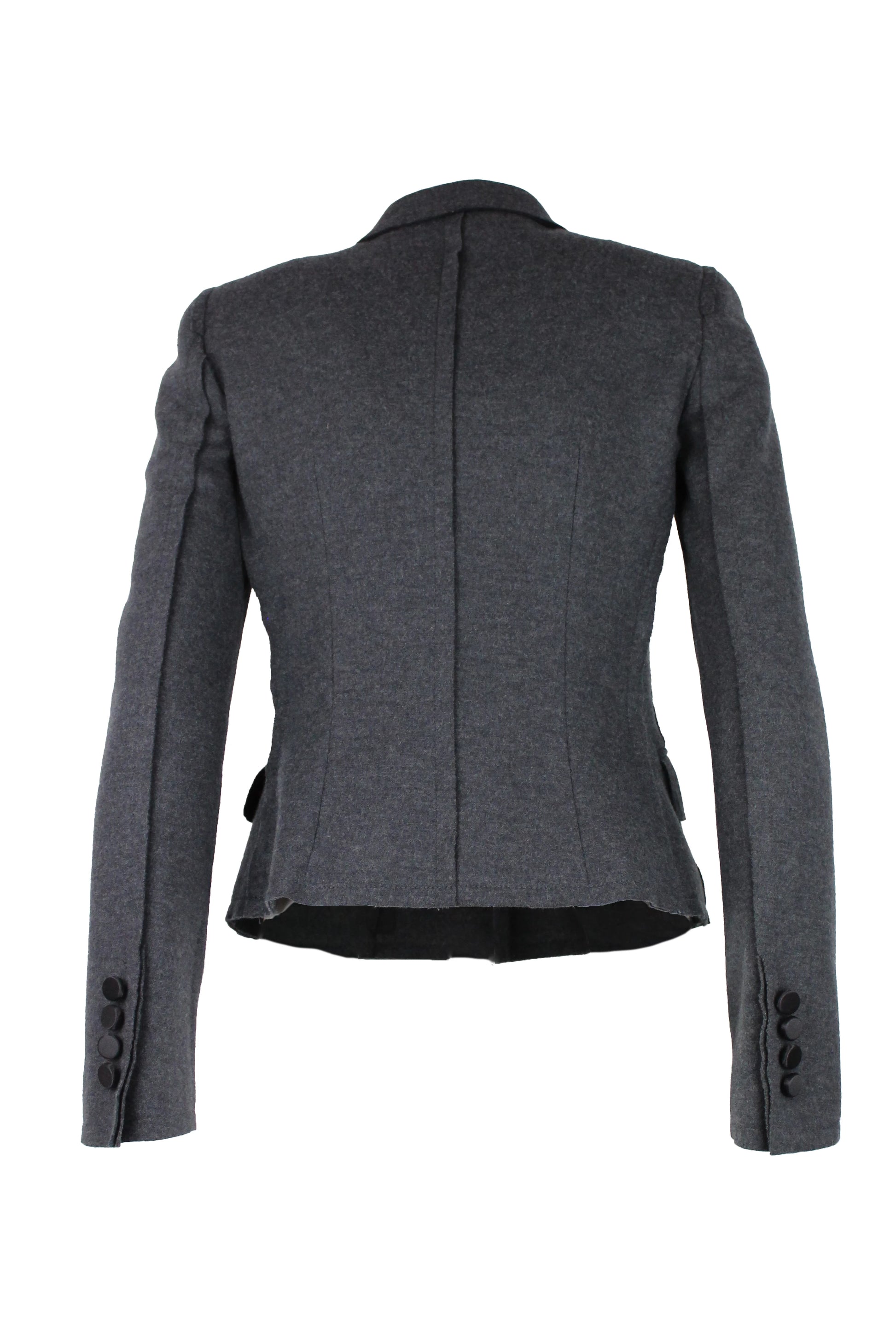 Grey Wool Fitted Blazer