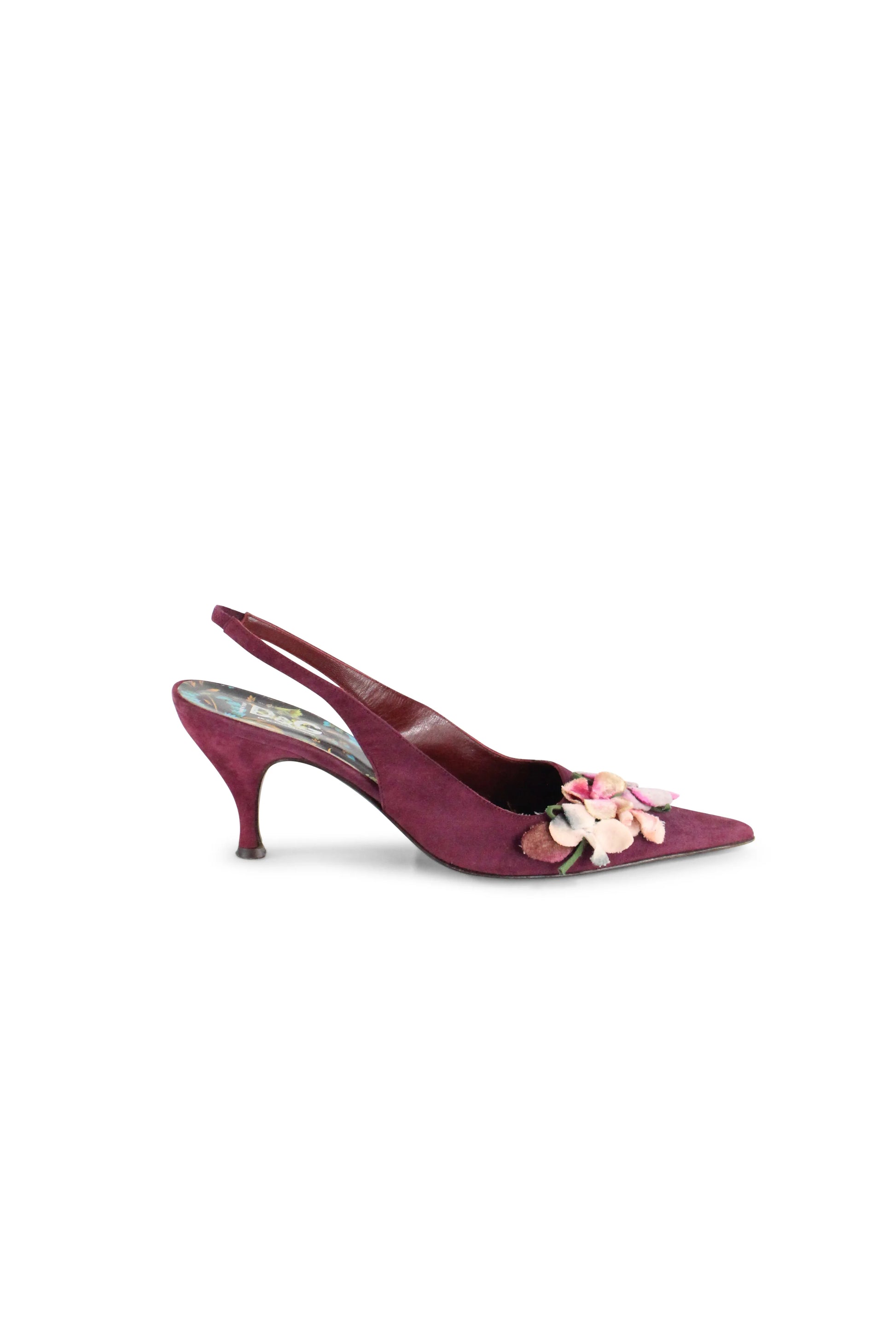 Bordeaux floral slingback