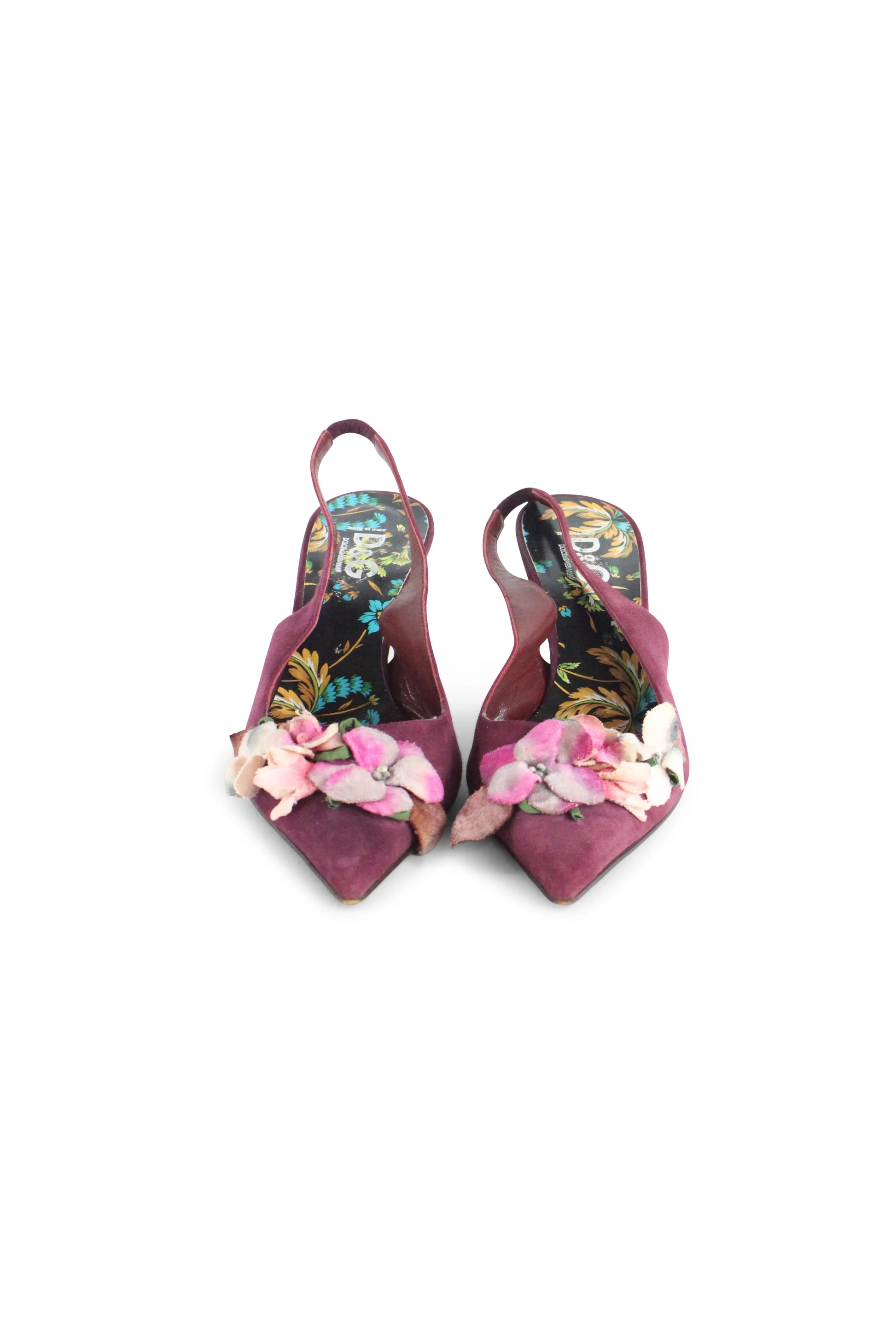 Bordeaux floral slingback