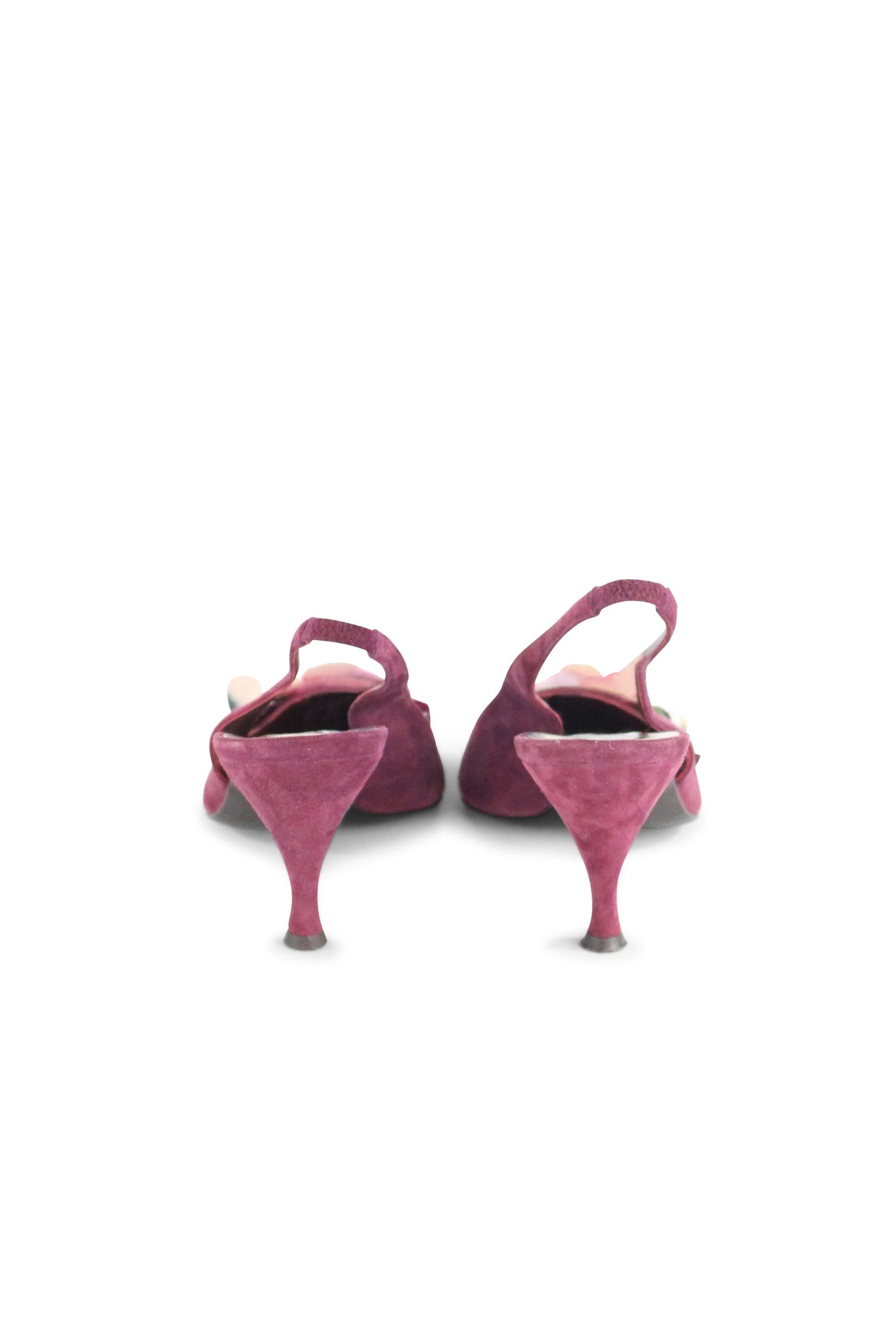 Bordeaux floral slingback