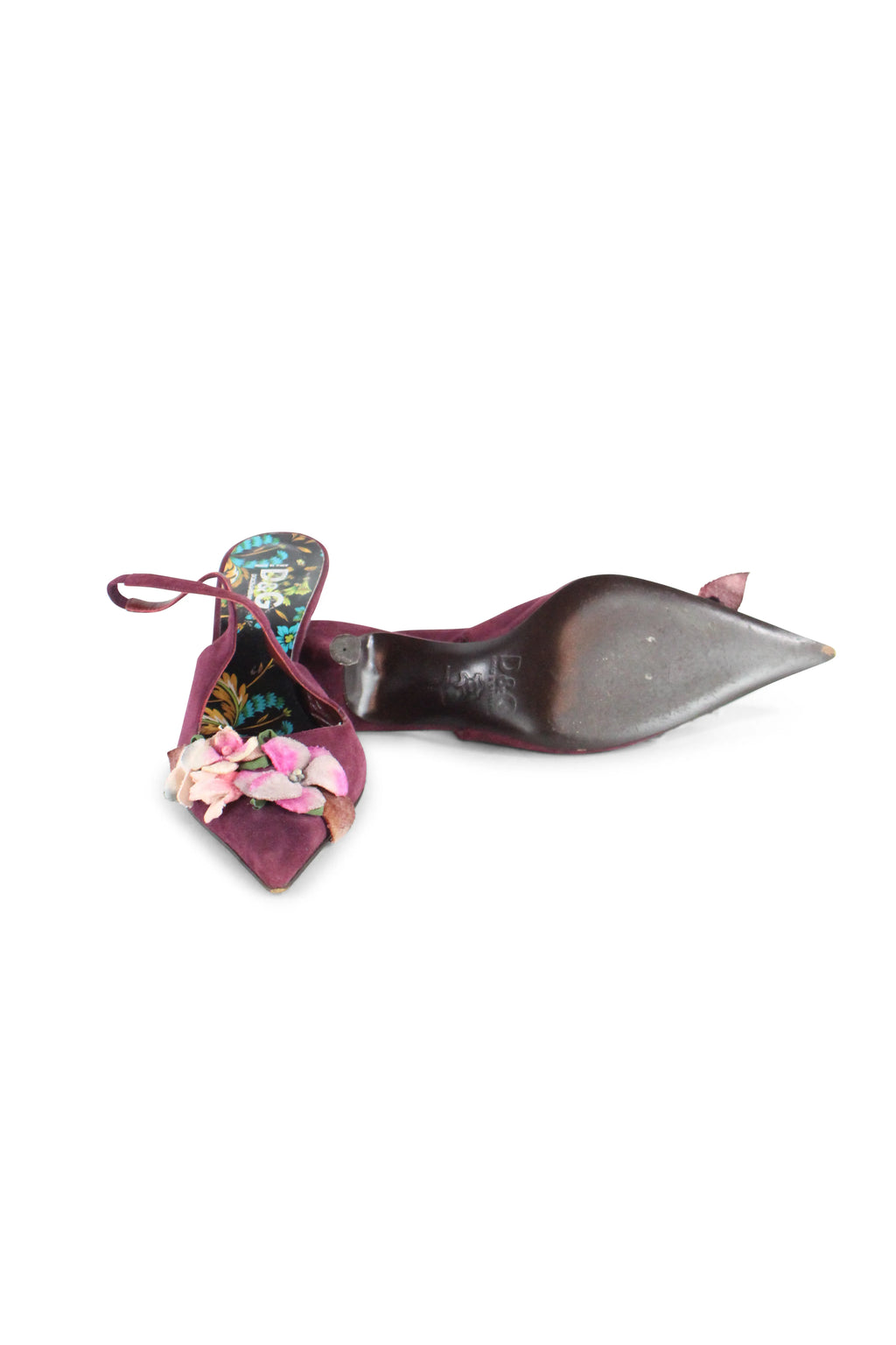 Bordeaux floral slingback