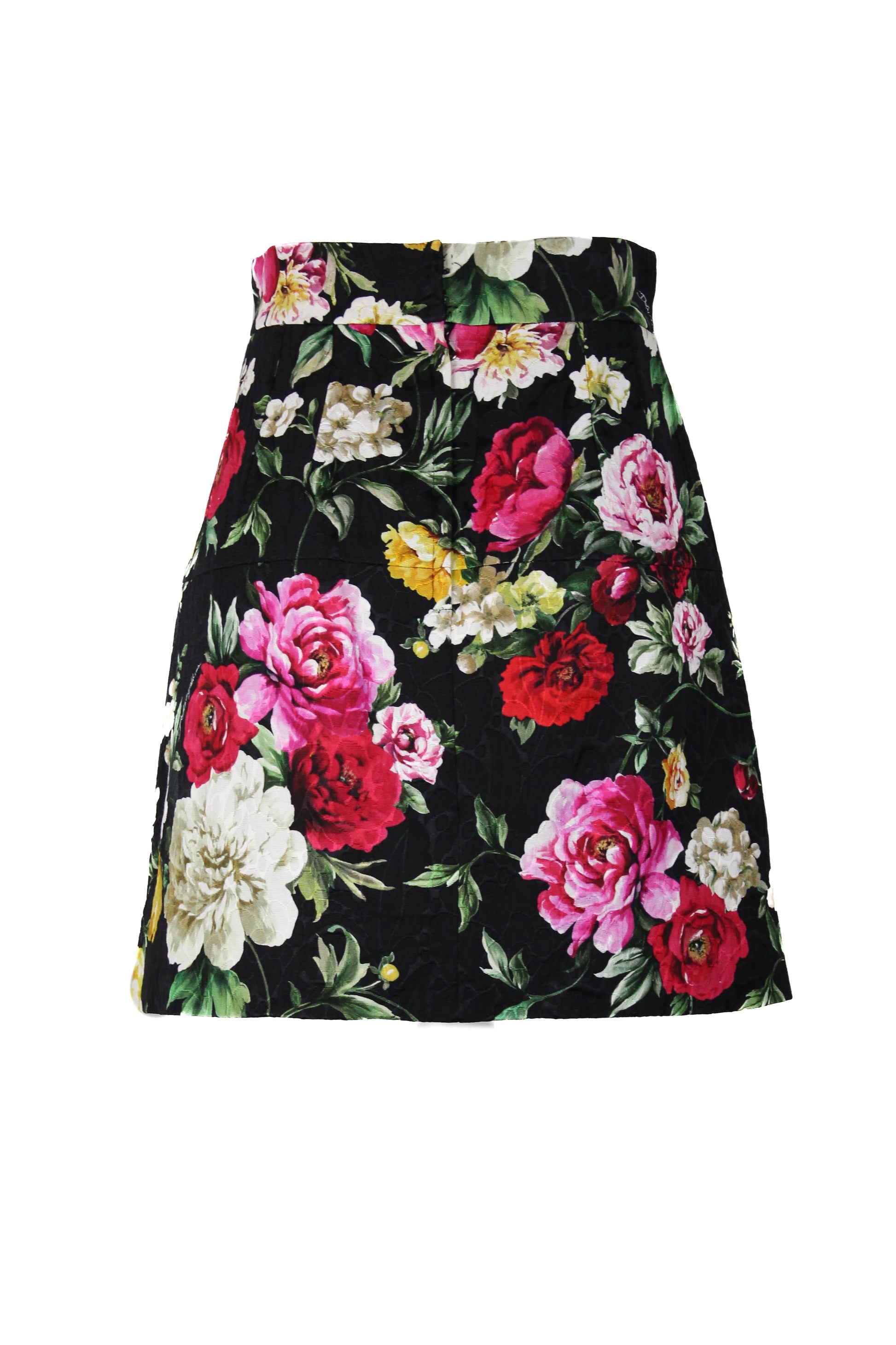 Floral Mini Skirt with Orange Button Detailing SS2018