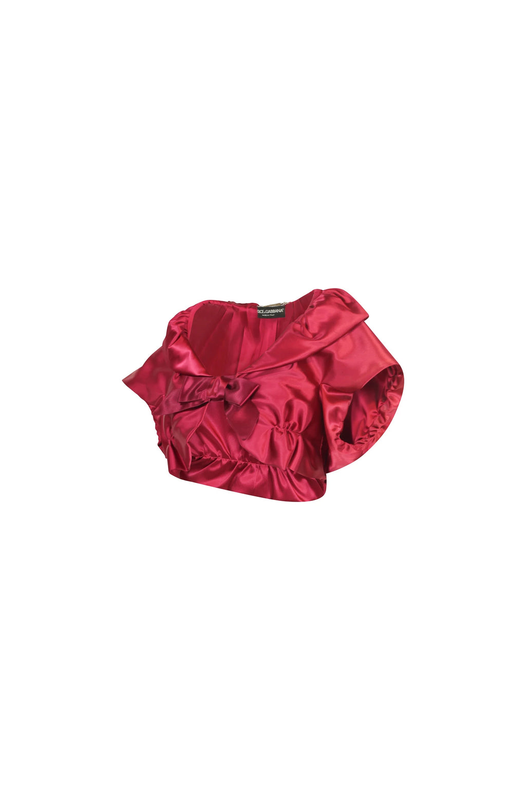 Fuchsia Satin Cropped Bolero with Ruffle Trim
