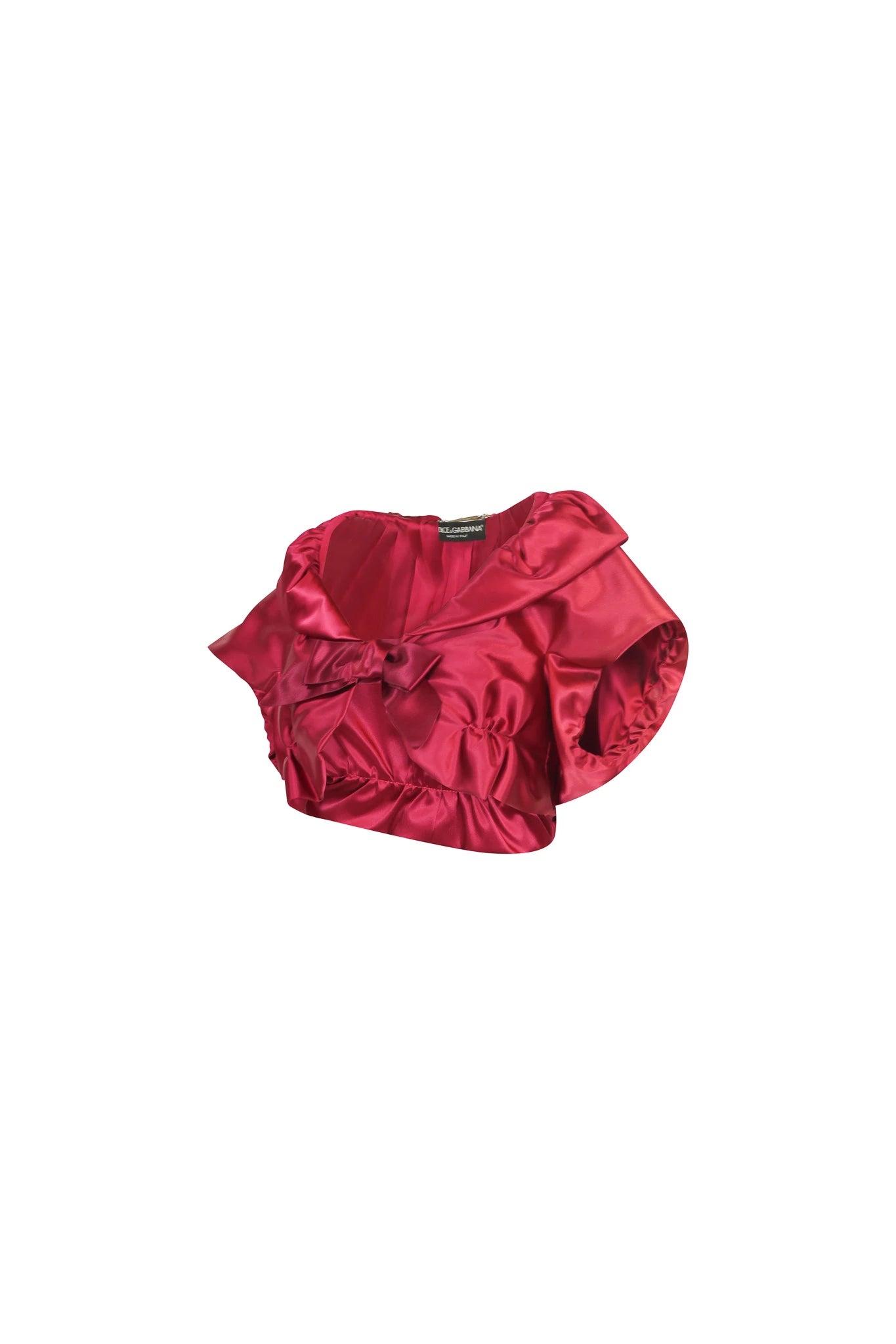 Fuchsia Satin Cropped Bolero with Ruffle Trim