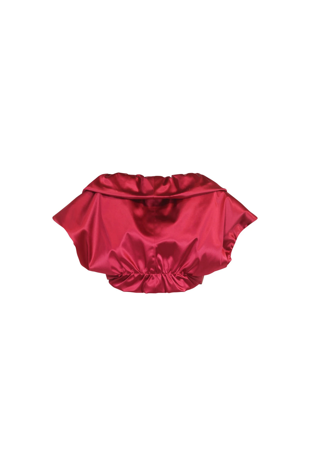 Fuchsia Satin Cropped Bolero with Ruffle Trim