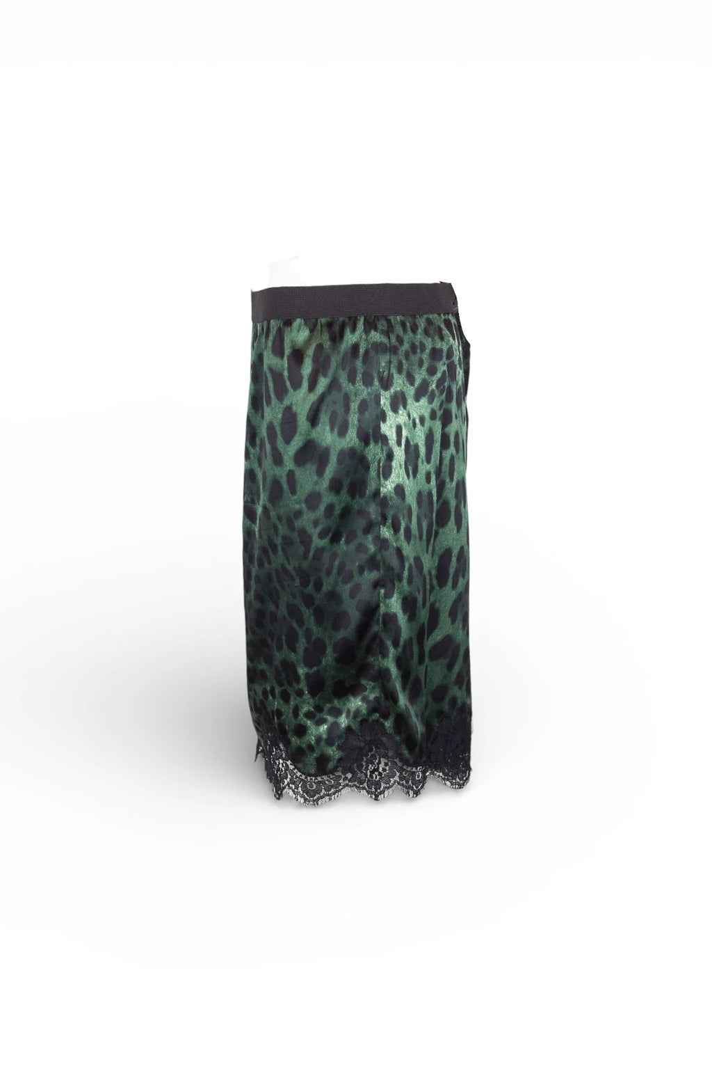 Leopard Print Skirt with Lace Trim