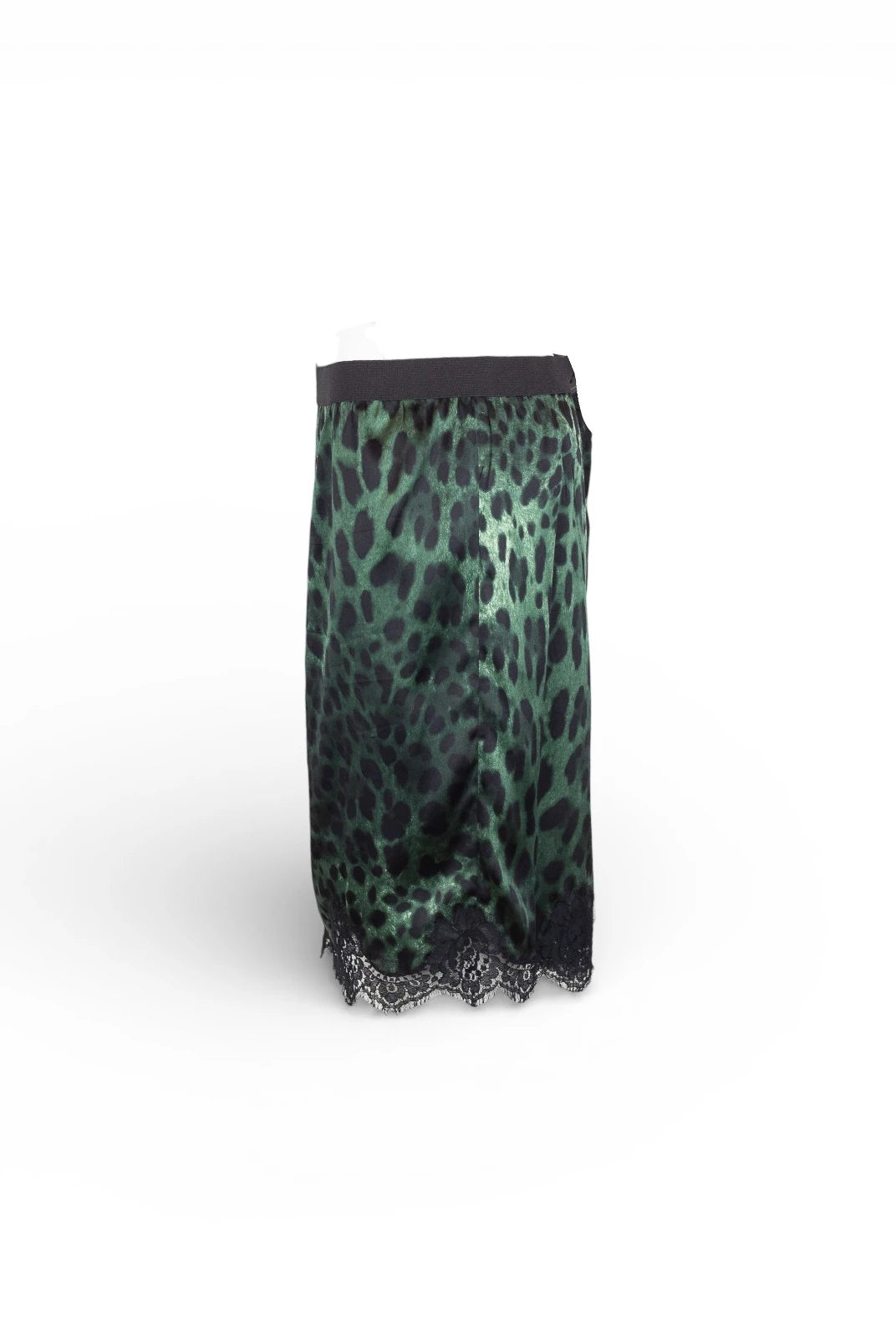 Leopard Print Skirt with Lace Trim