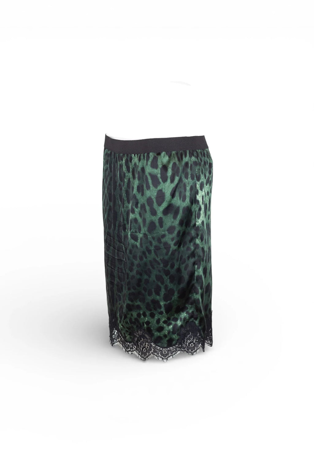 Leopard Print Skirt with Lace Trim