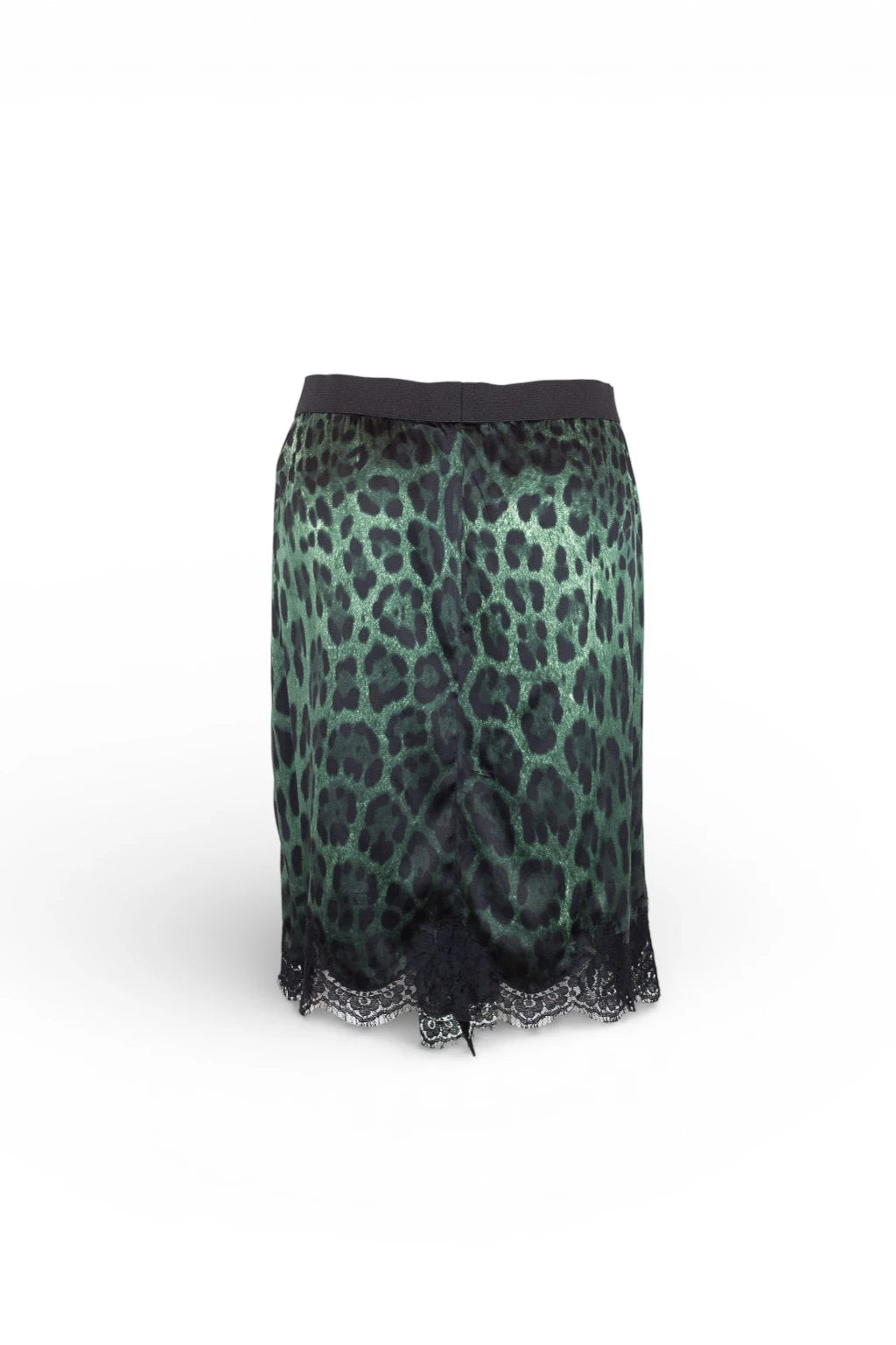 Leopard Print Skirt with Lace Trim