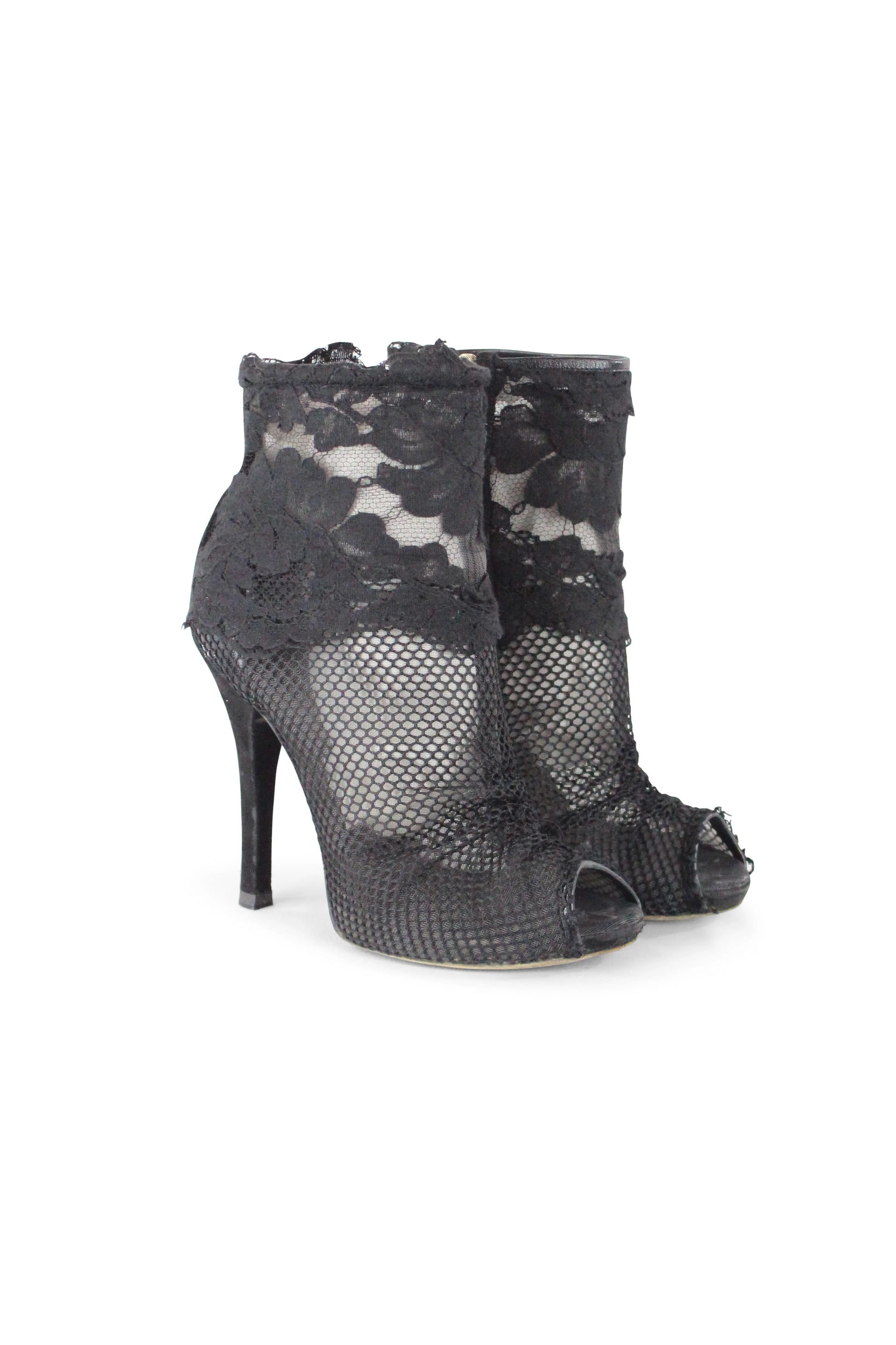 Lace ankle boots with peep toe SS2010