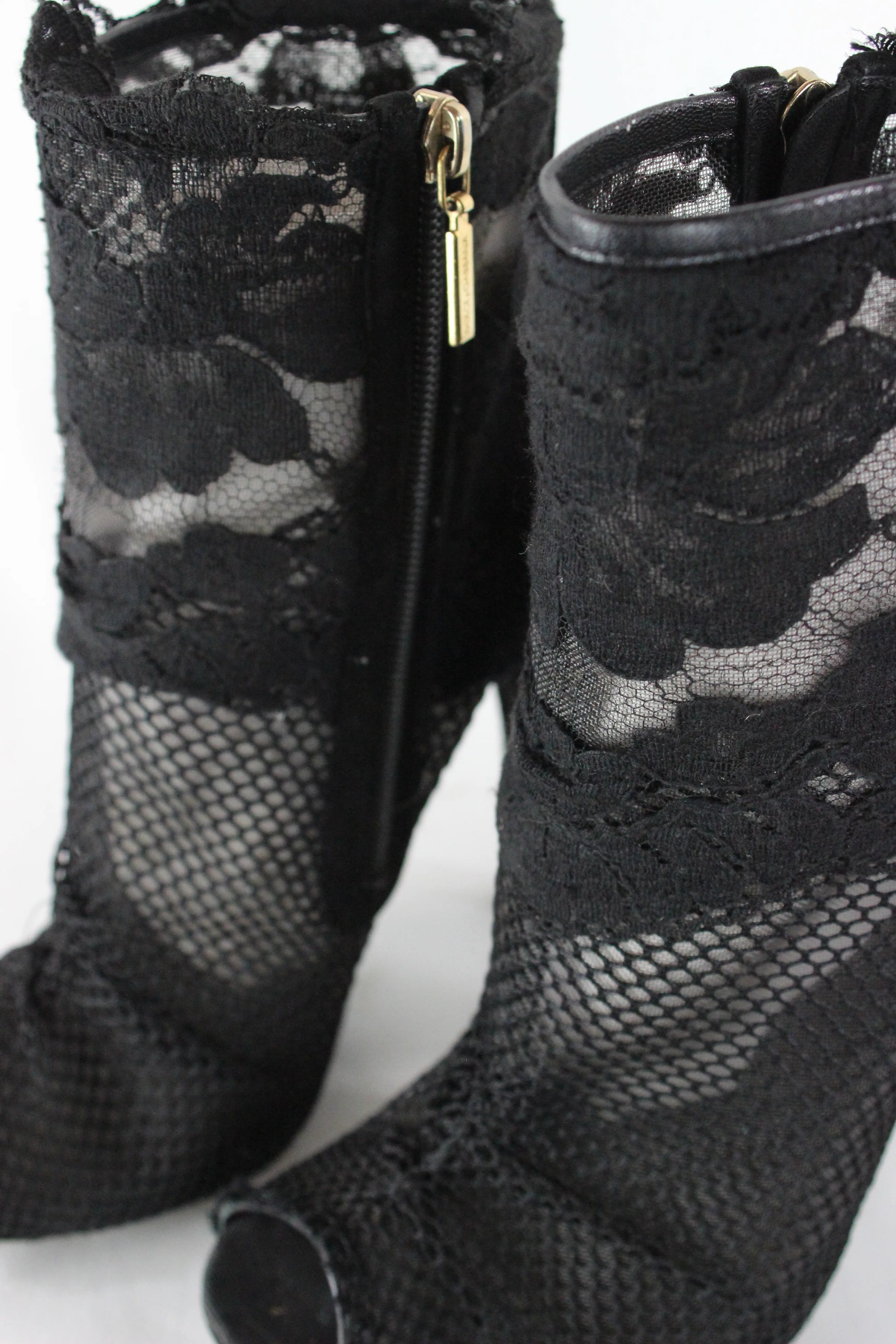 Lace ankle boots with peep toe SS2010