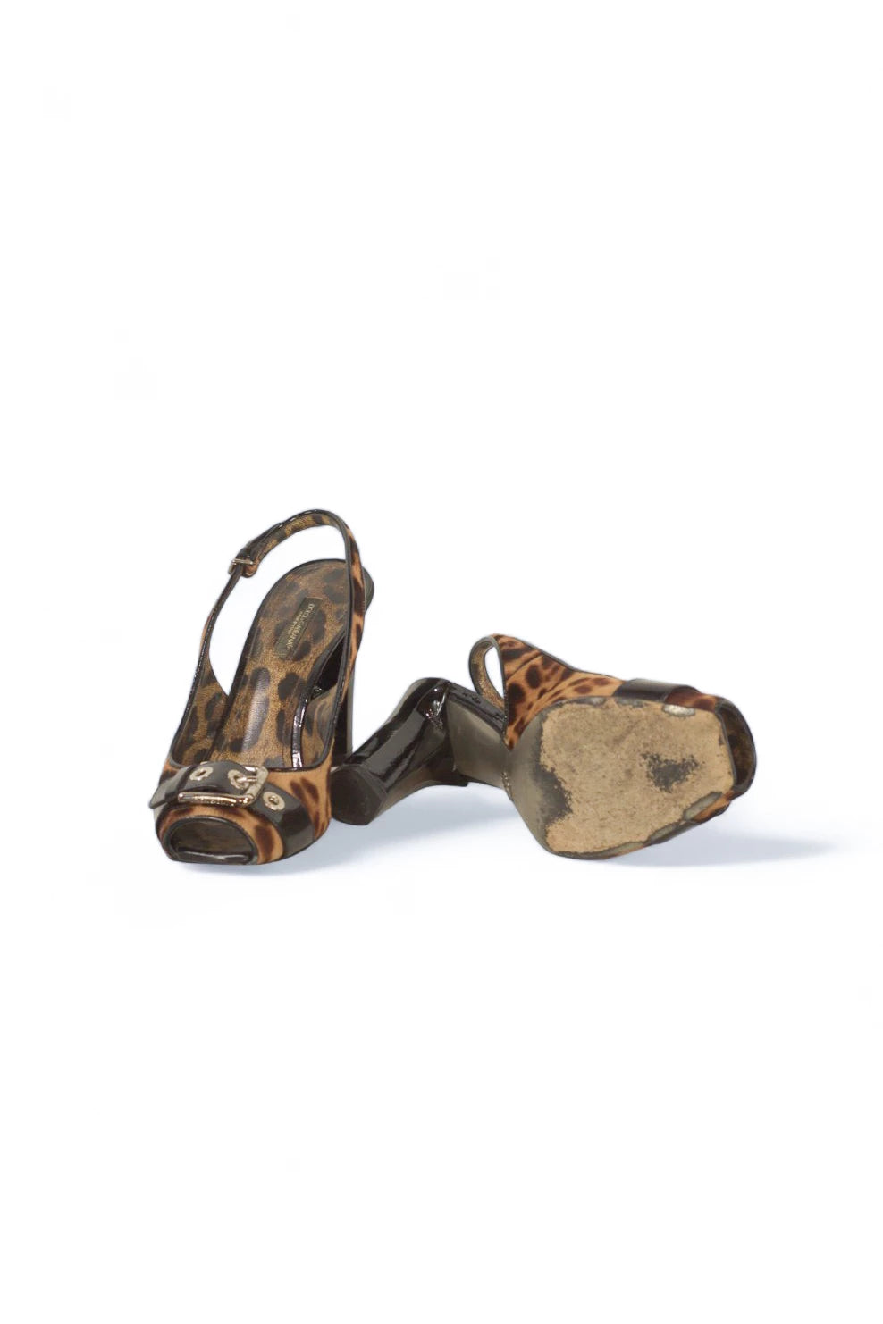 Pony Hair Slingback Heels with Open Toe