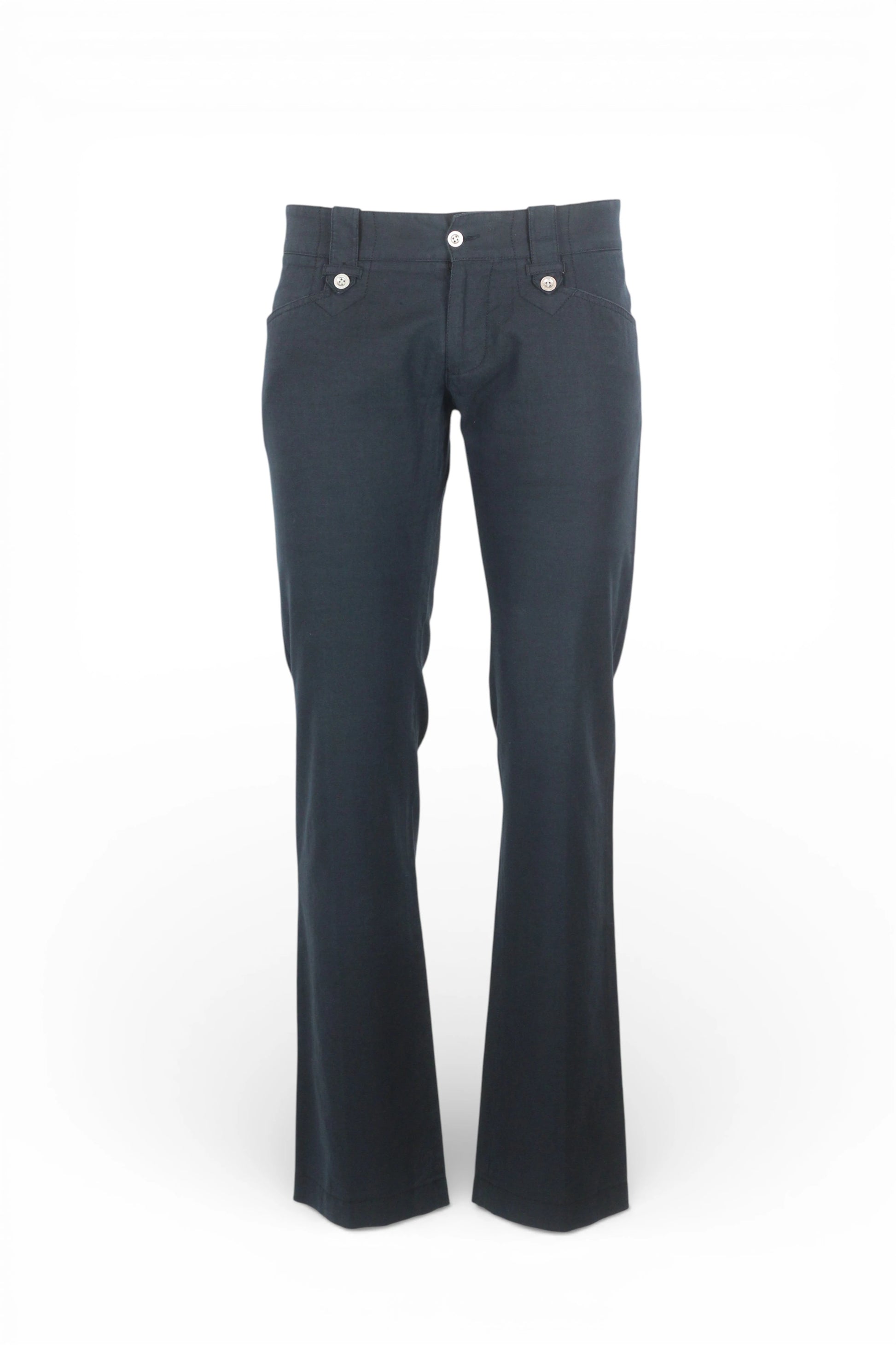 Navy Linen-Cotton Chinos