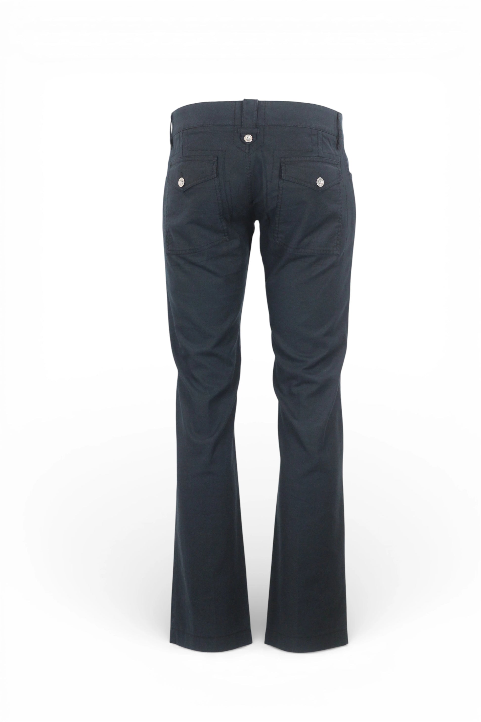 Navy Linen-Cotton Chinos