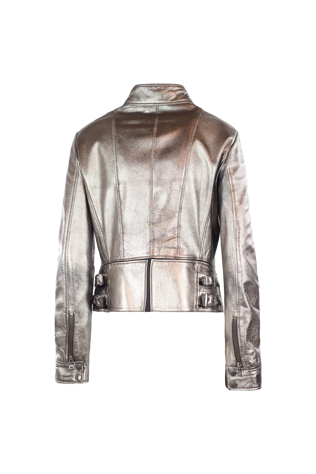 Metallic leather Biker jacket