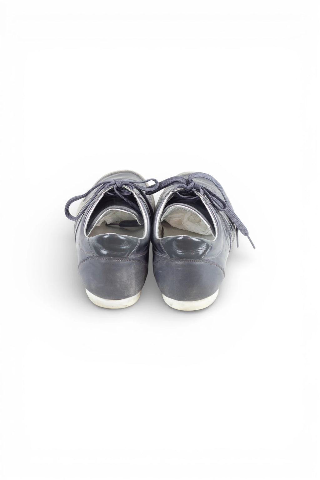 Blue Leather and Grey Suede Sneakers