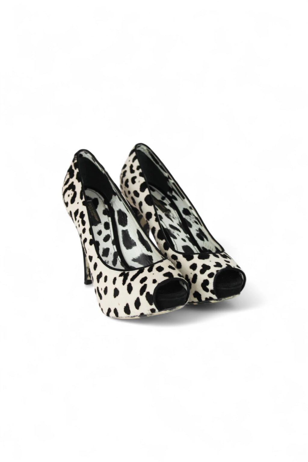 Black and White Leopard Pony Hair Peep-Toe FW2009