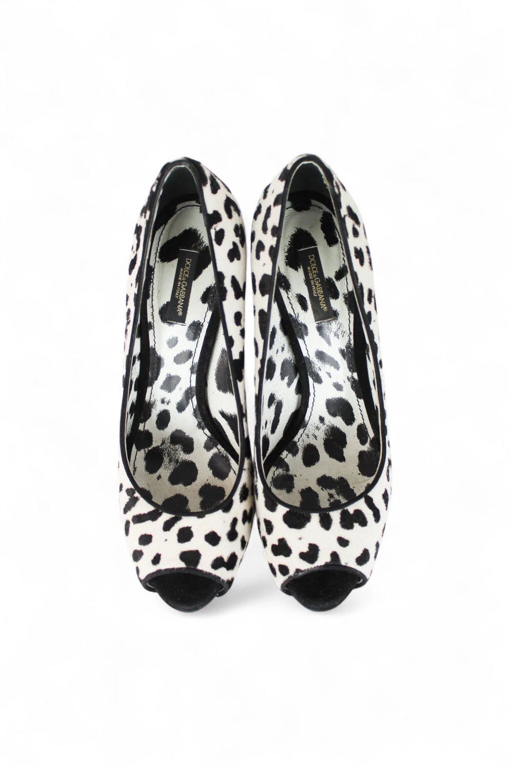 Black and White Leopard Pony Hair Peep-Toe FW2009