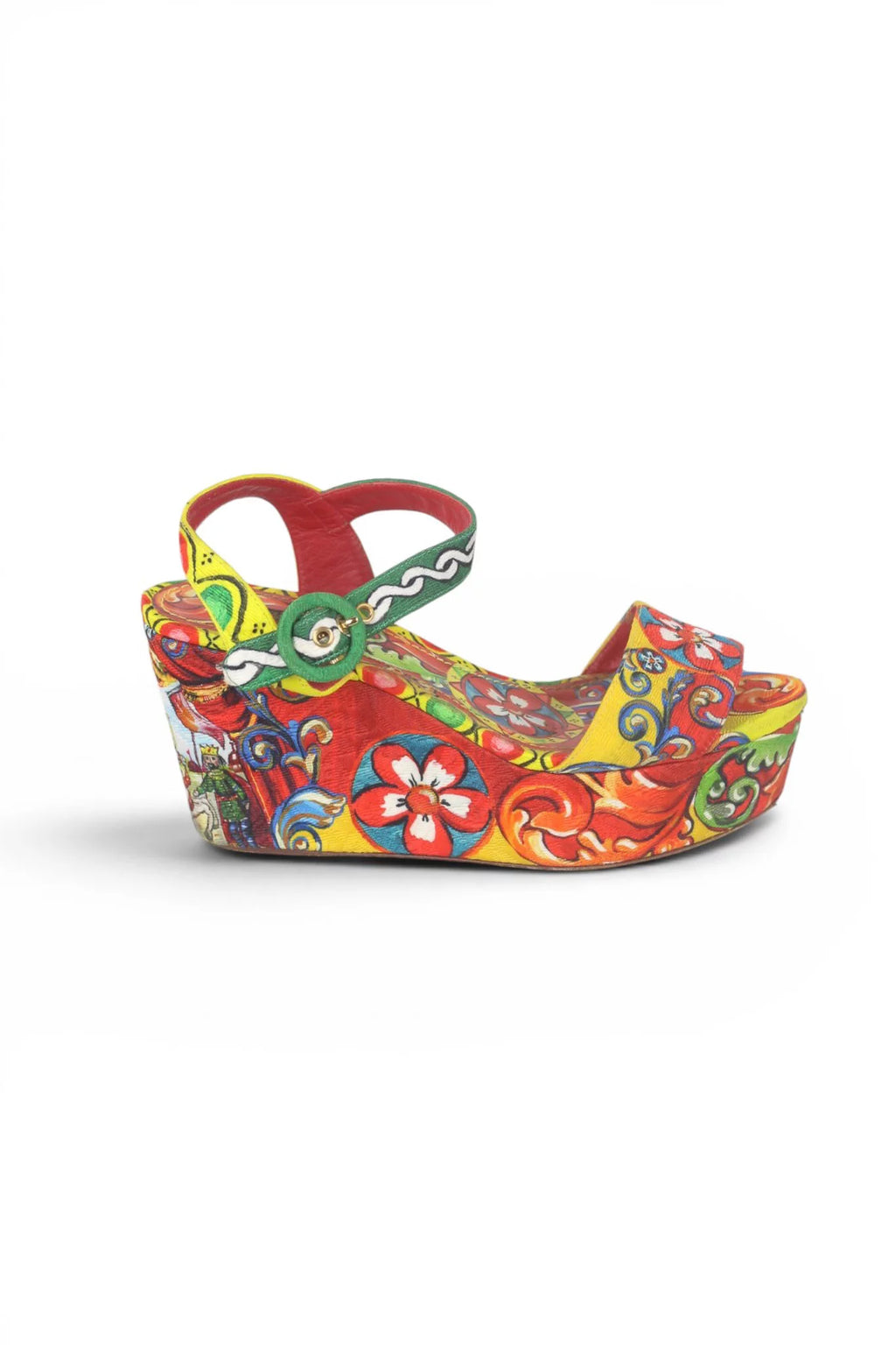 Carretto Print Canvas Wedge Sandals SS2016